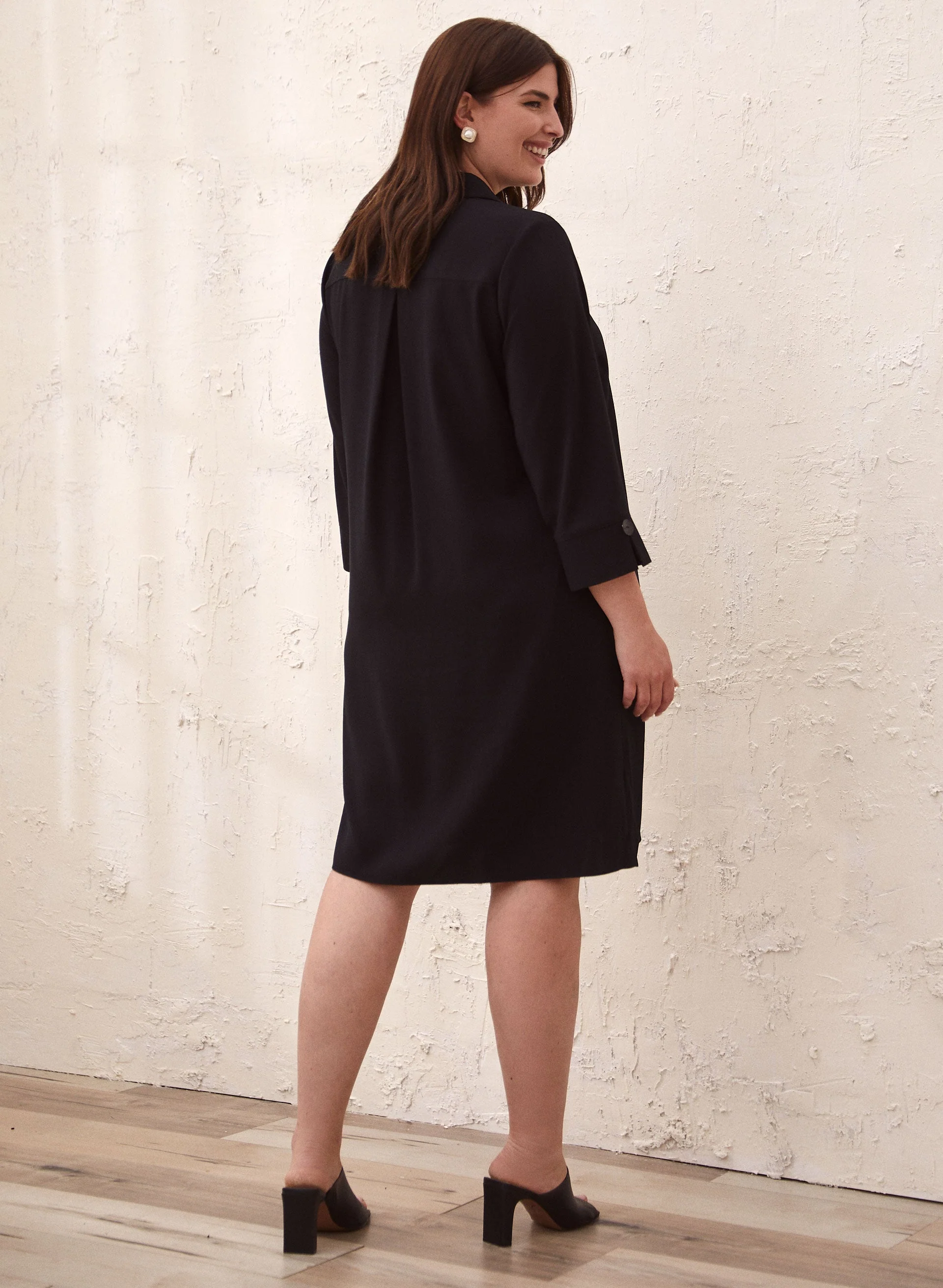 3/4 Sleeve A-Line Dress - Image 3