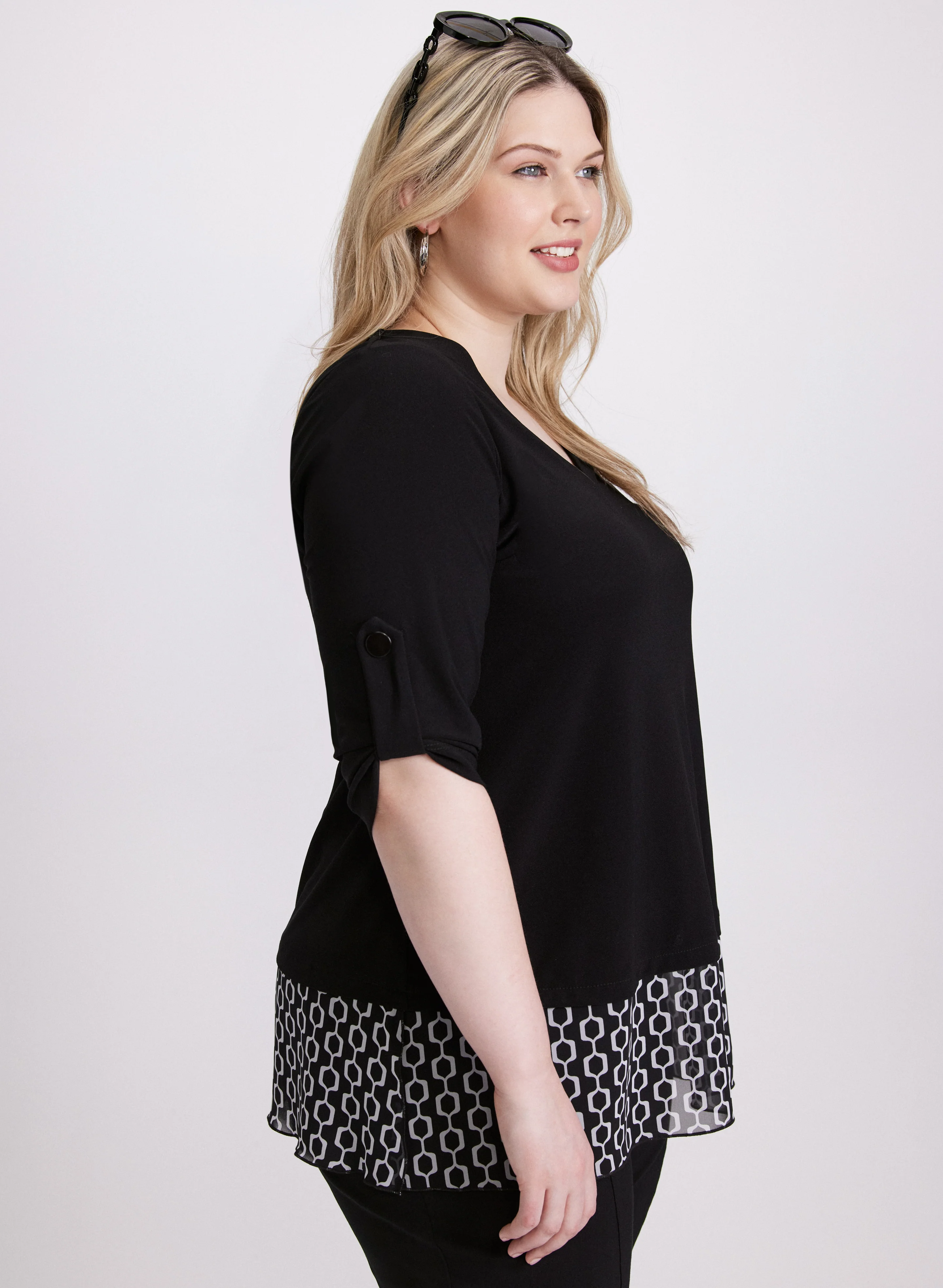 3/4 Sleeve Crepe Top - Image 2