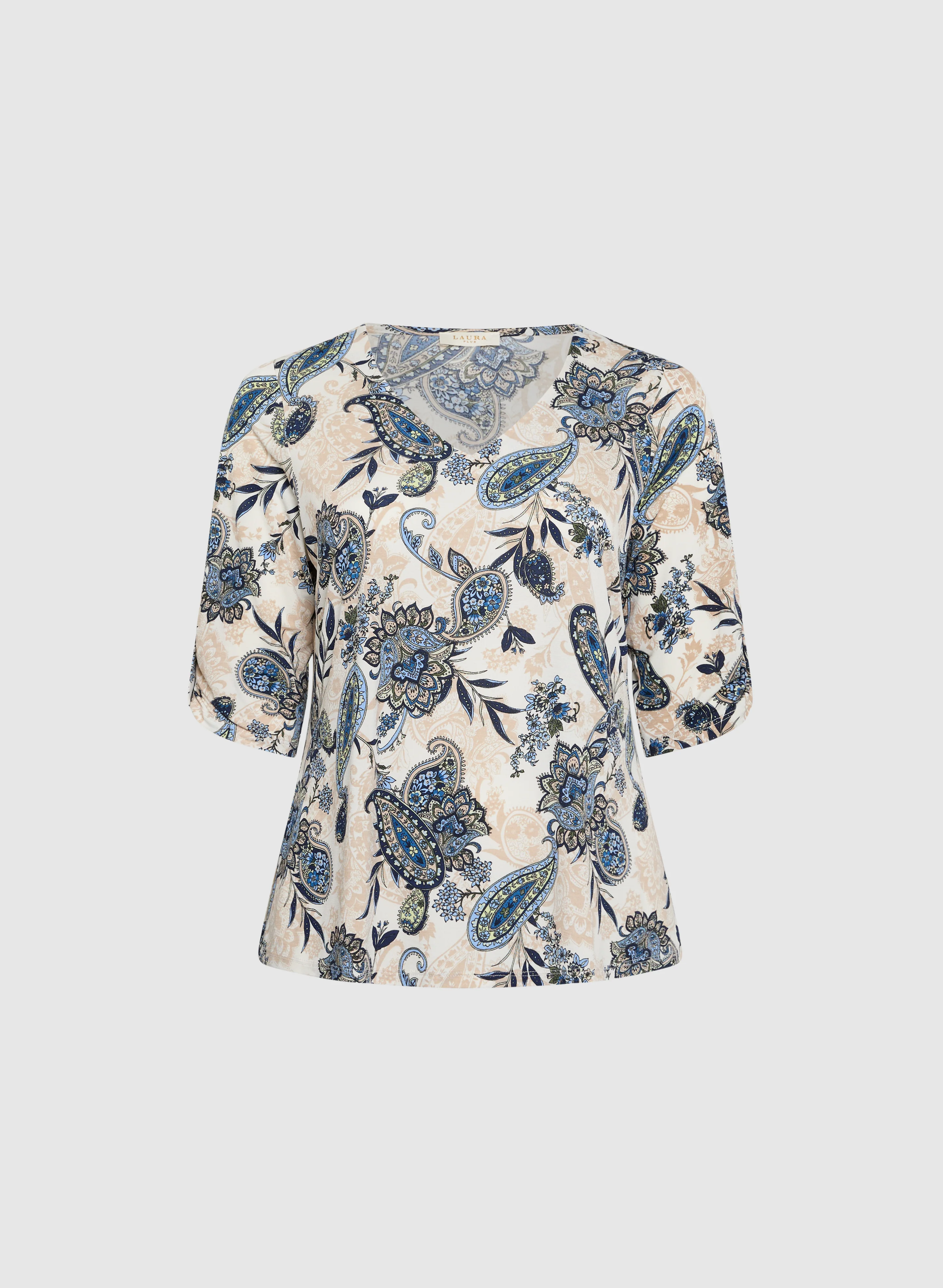 3/4 Sleeve Paisley Print Top - Image 6