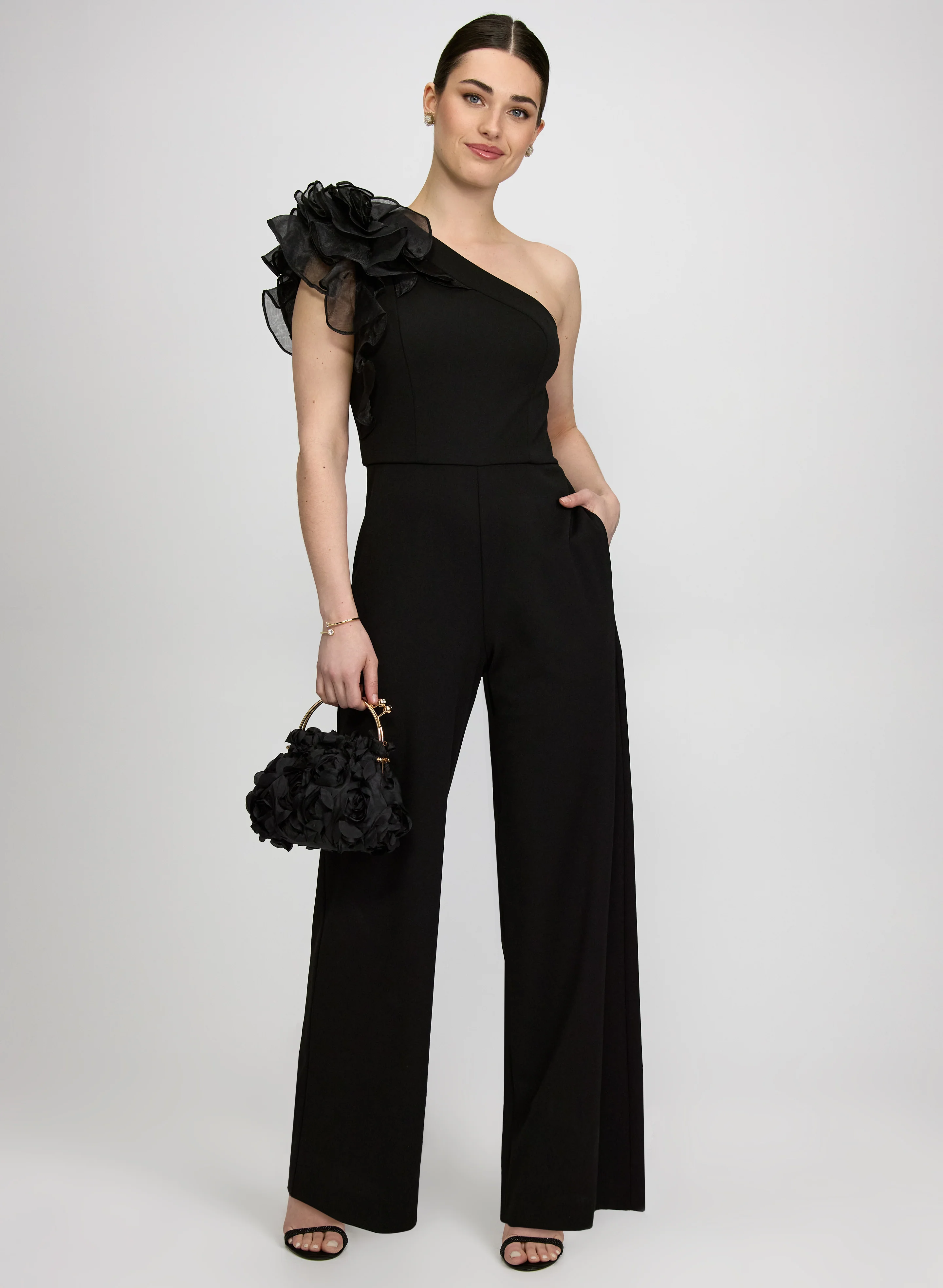 3D Floral Detail Jumpsuit