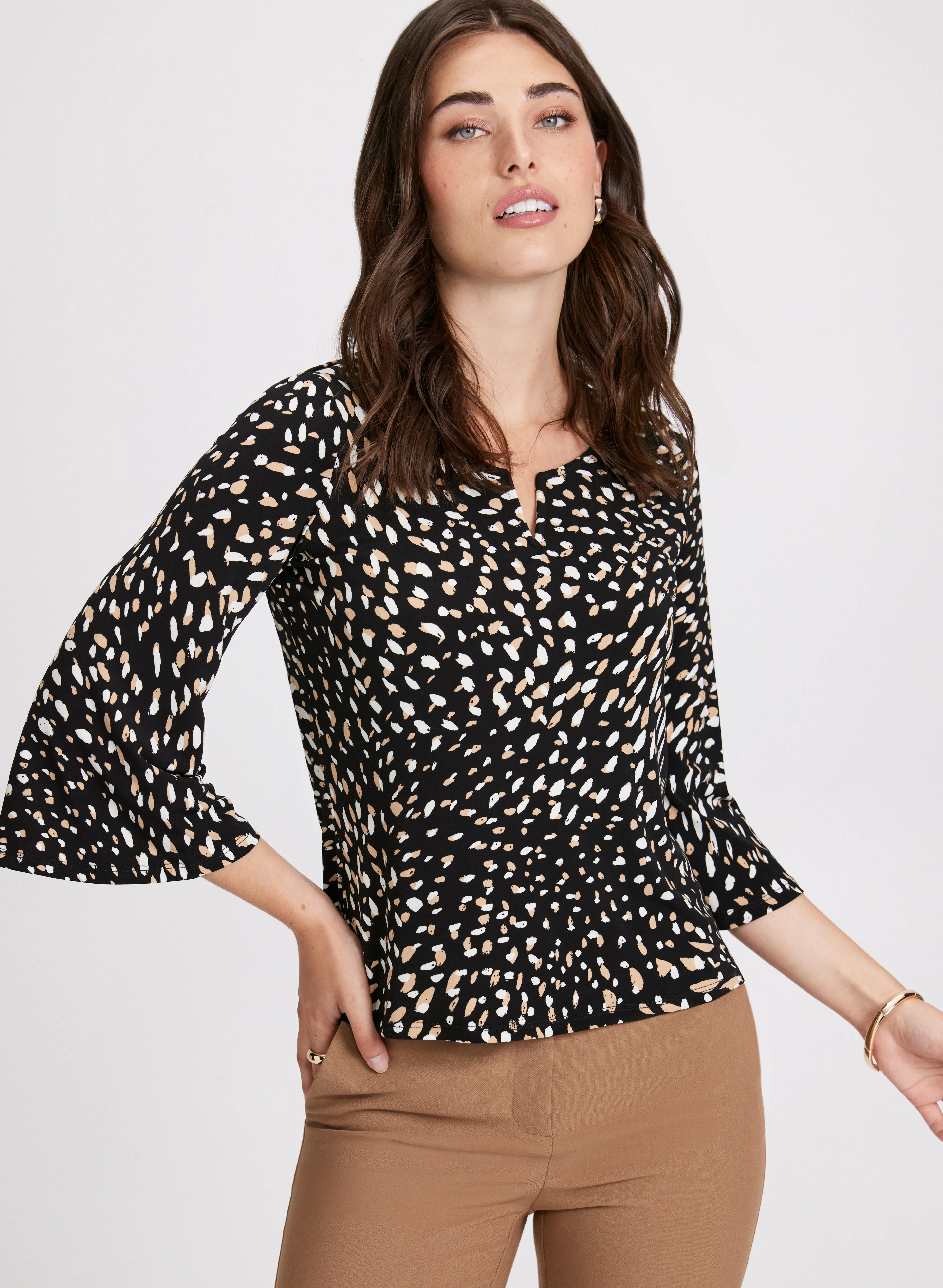 Abstract Bell Sleeve Top - Image 5