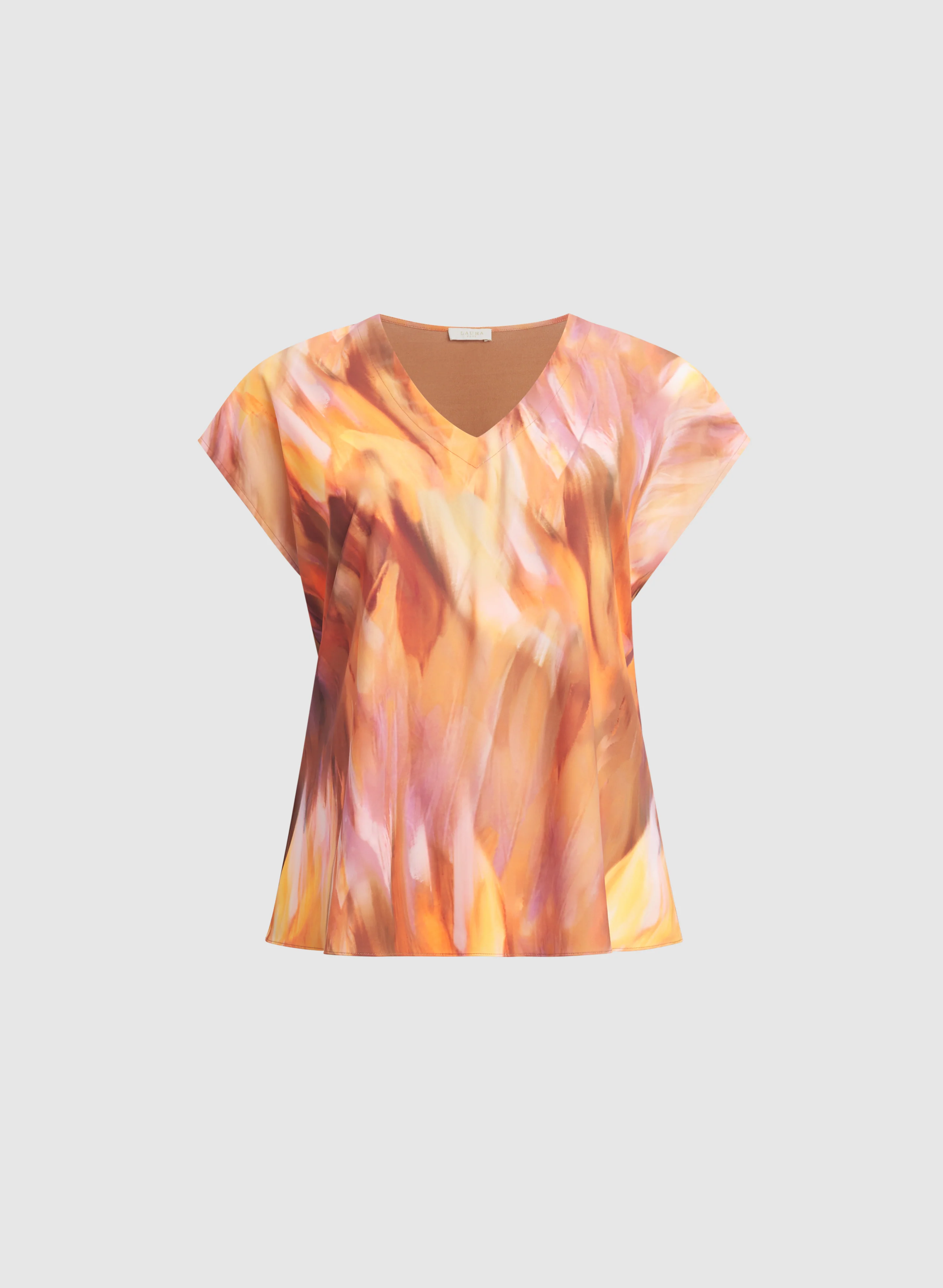 Abstract Cap Sleeve Top - Image 6