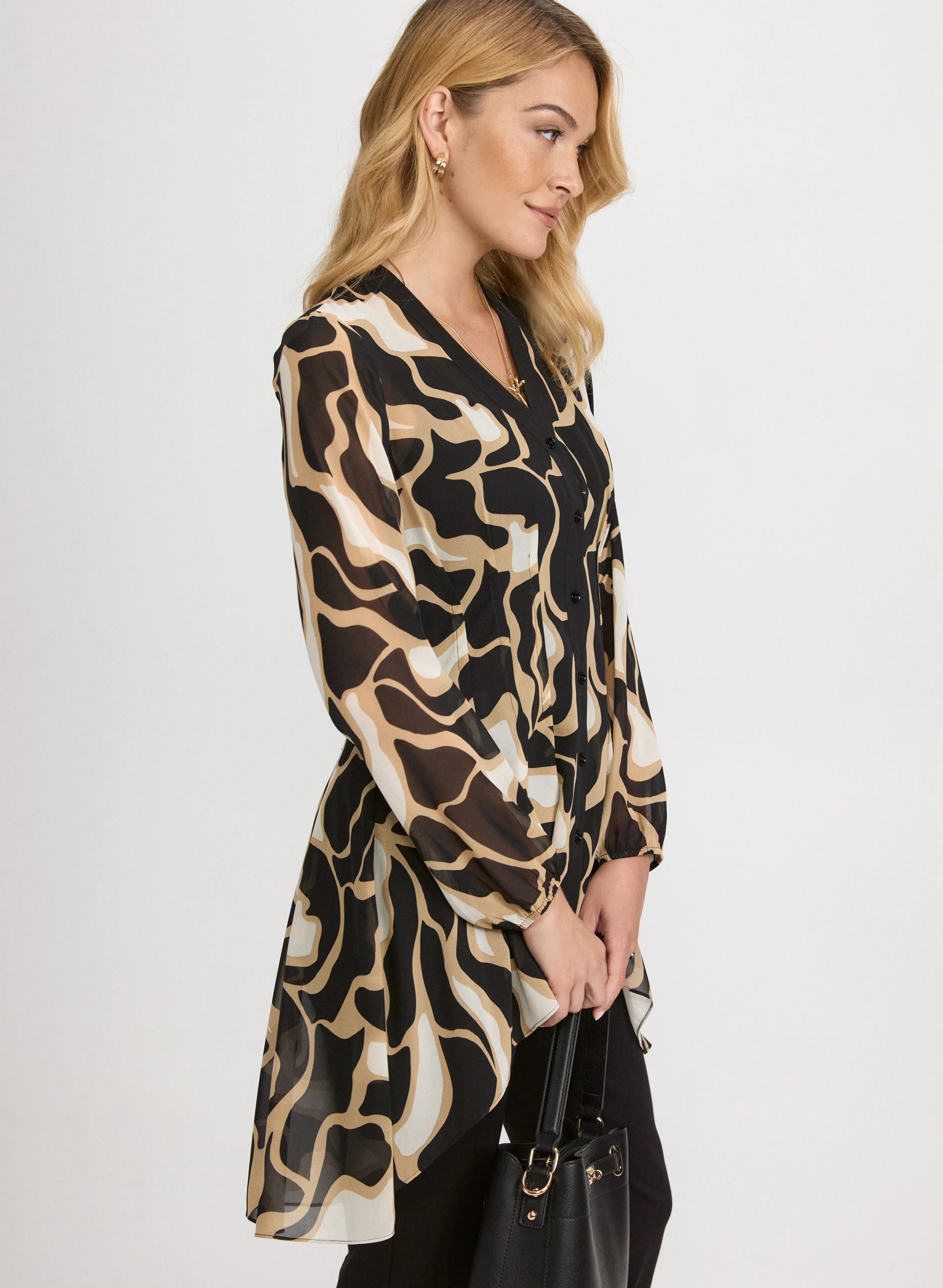 Abstract Chiffon Blouse - Image 2