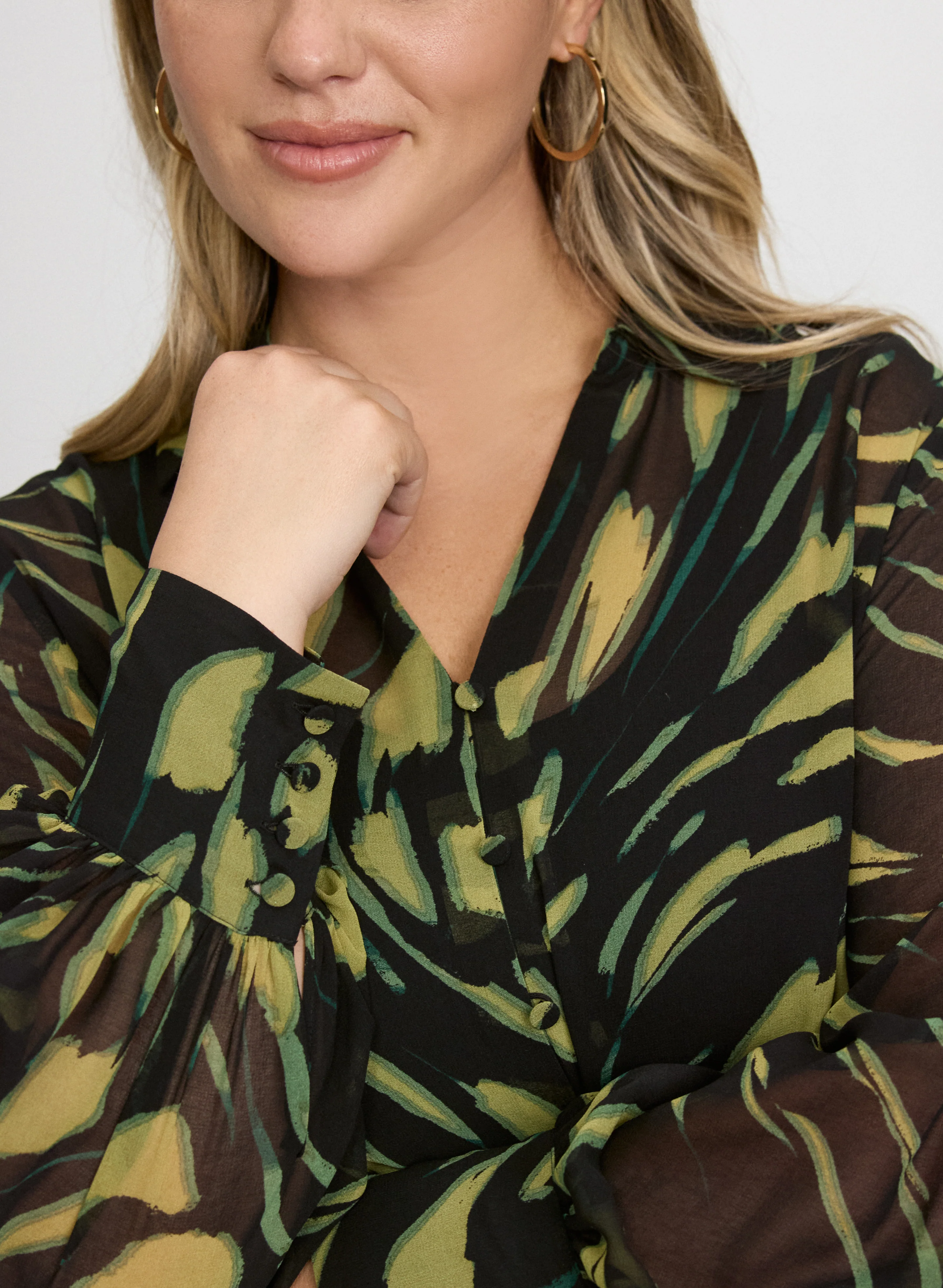 Abstract Chiffon Blouse - Image 4