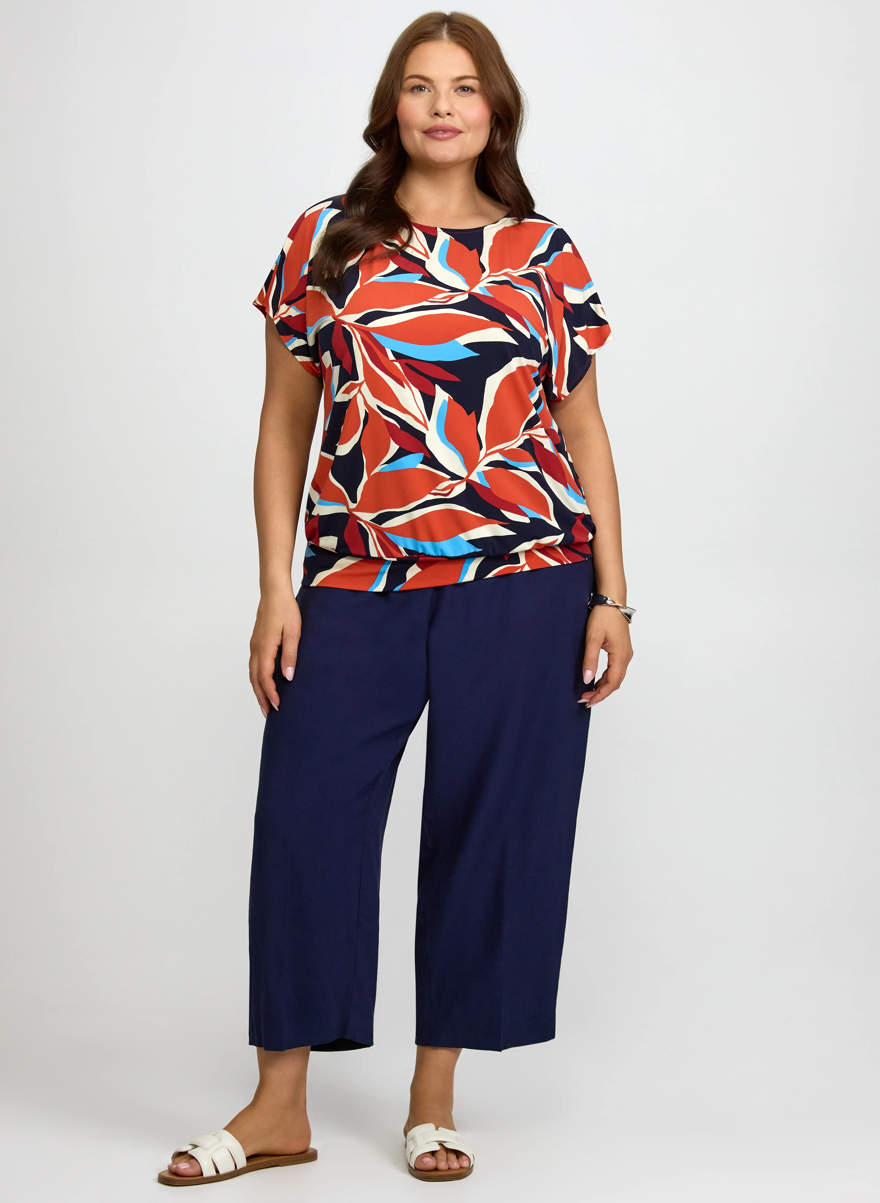 Abstract Leaf Print Top - Image 3