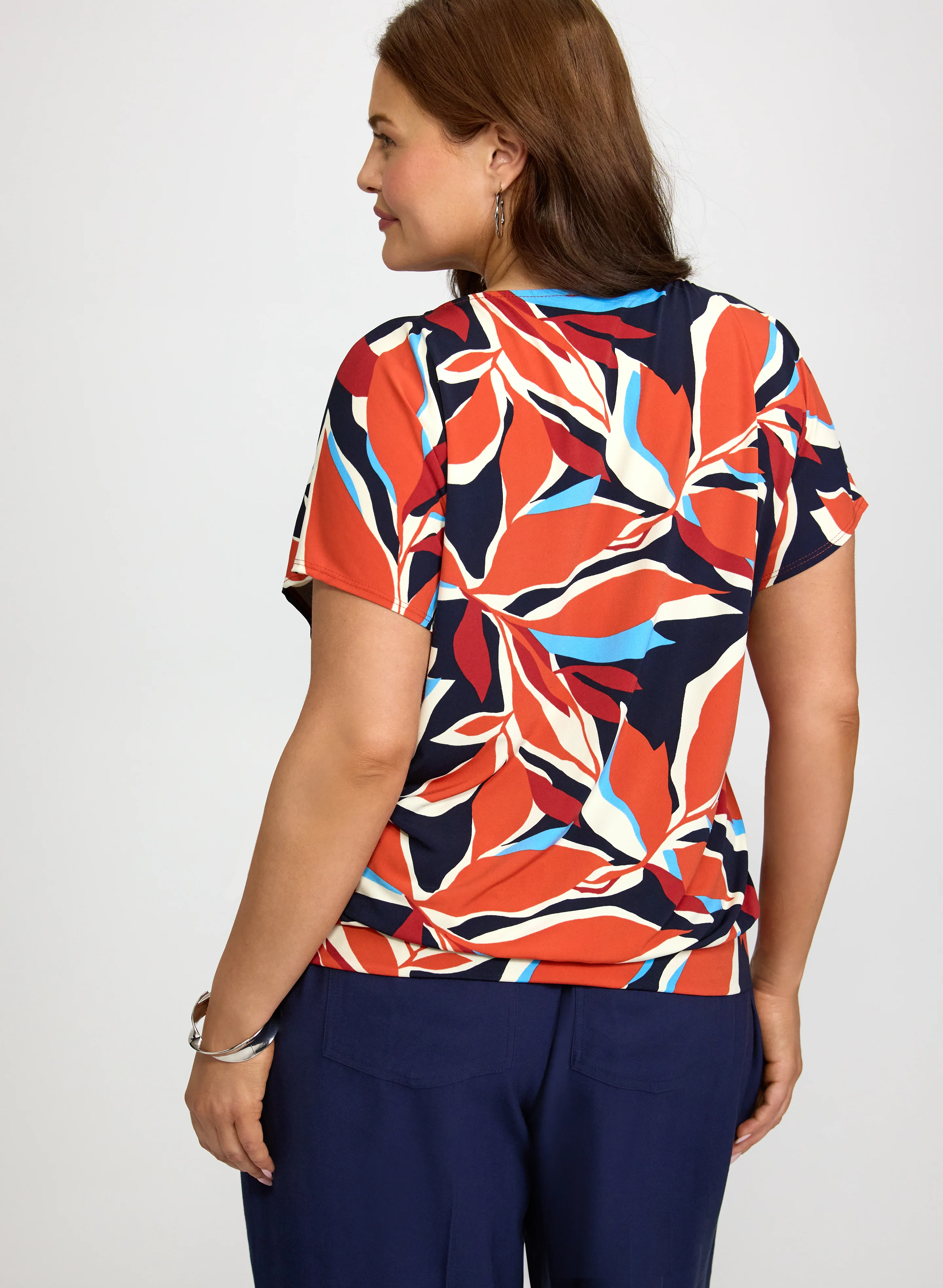 Abstract Leaf Print Top - Image 4