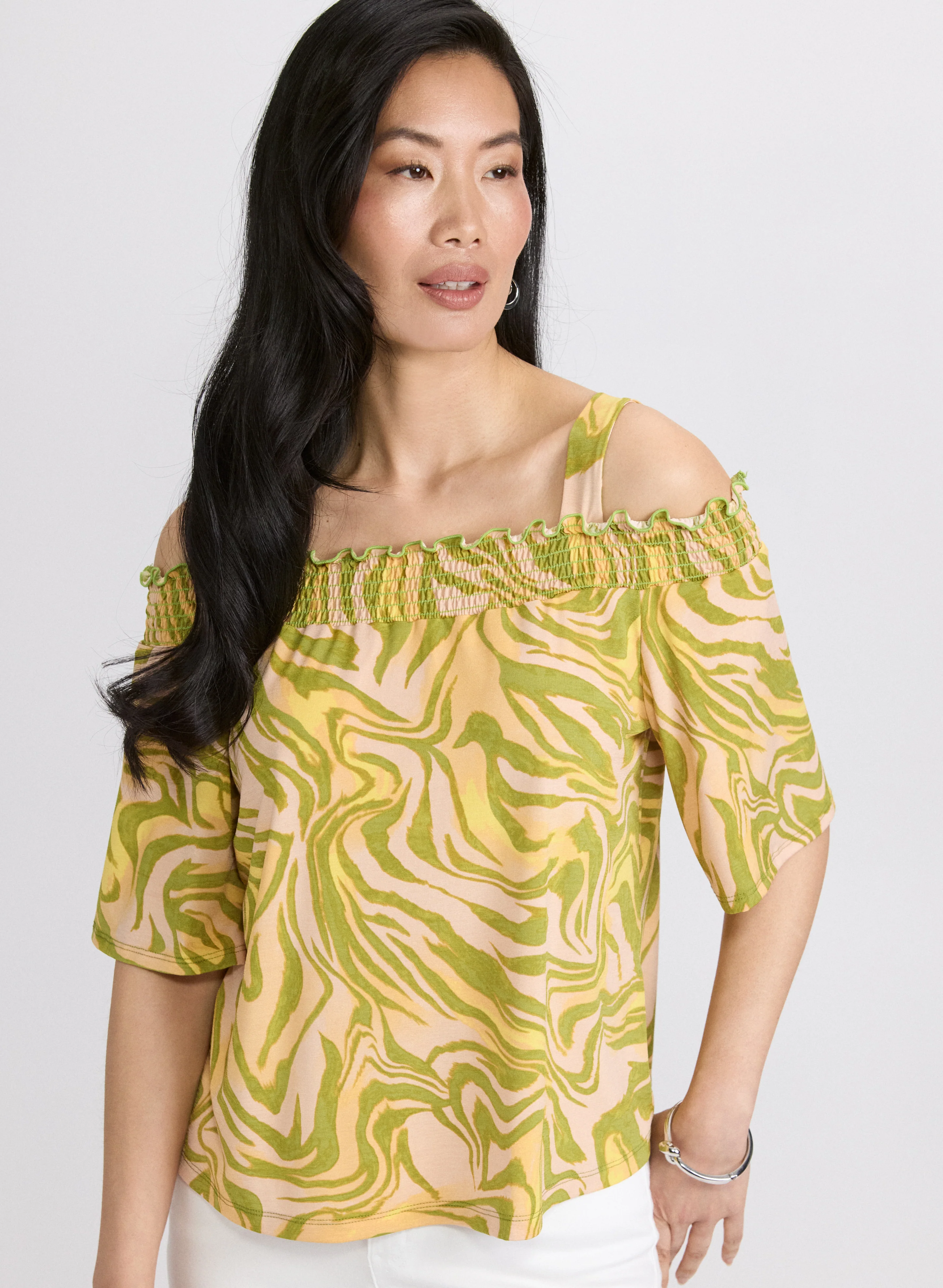 Abstract Off-Shoulder Top - Image 5