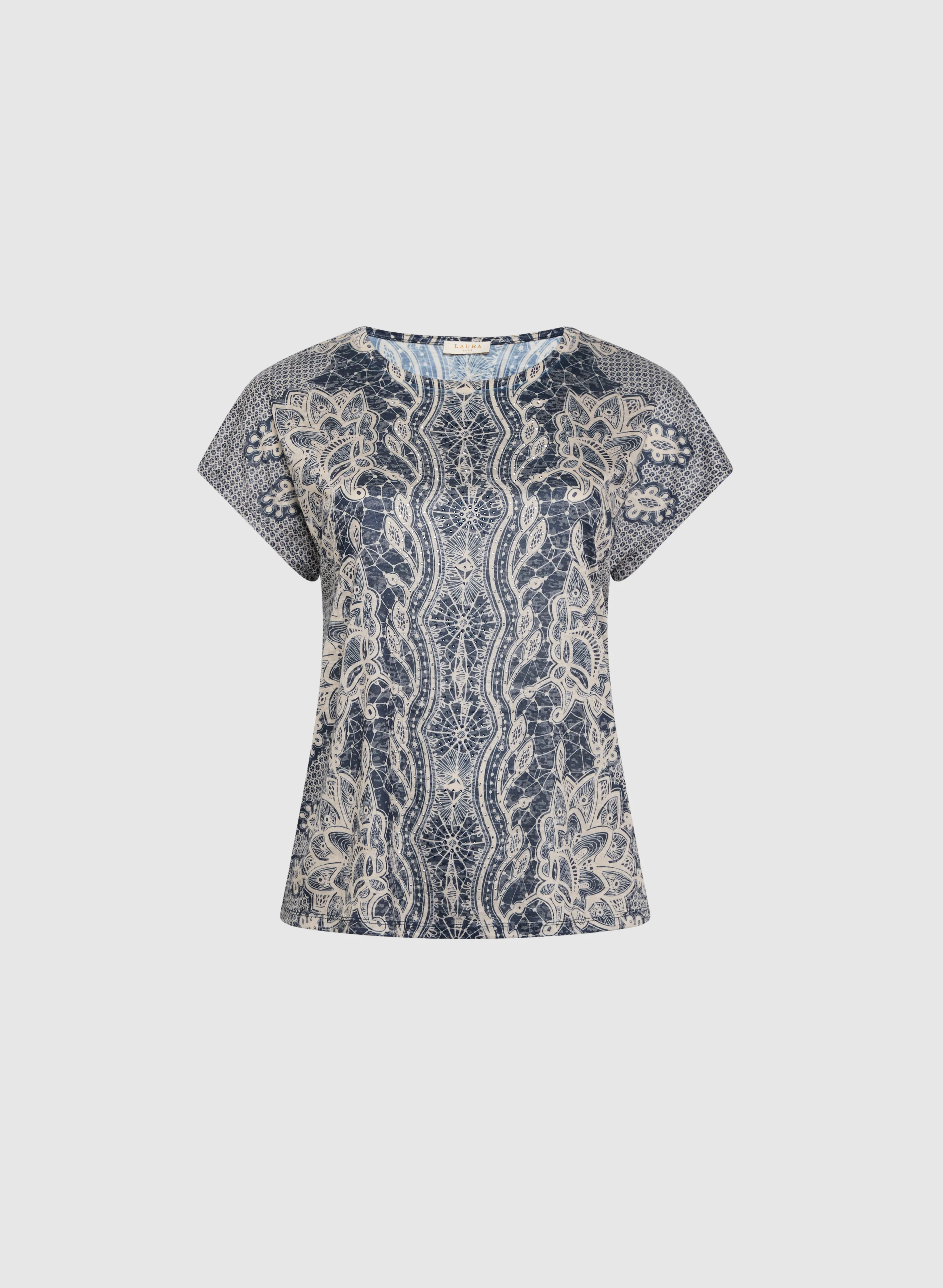 Abstract Rhinestone Embellished T-Shirt - Image 6