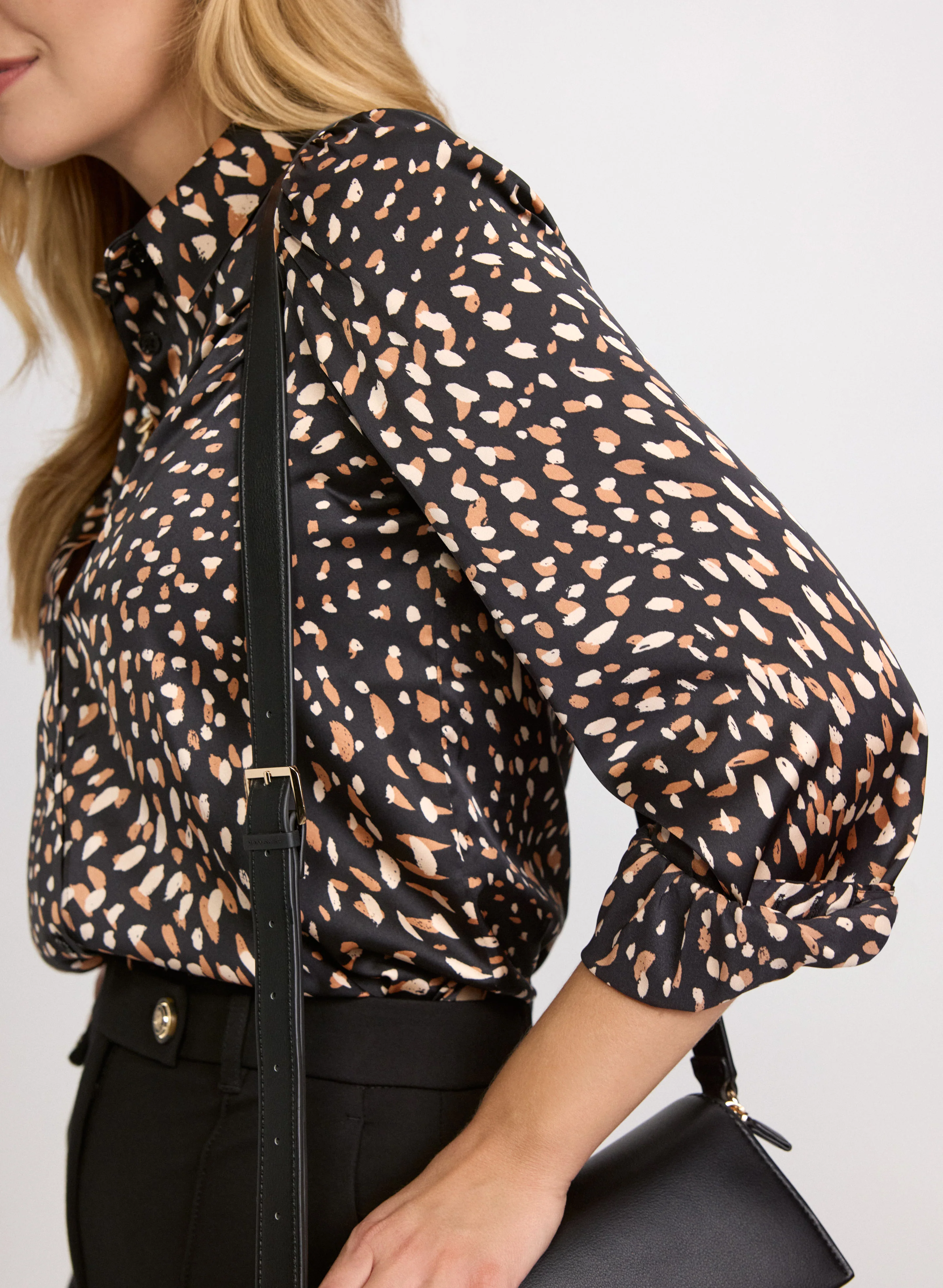 Abstract Satin Blouse - Image 2