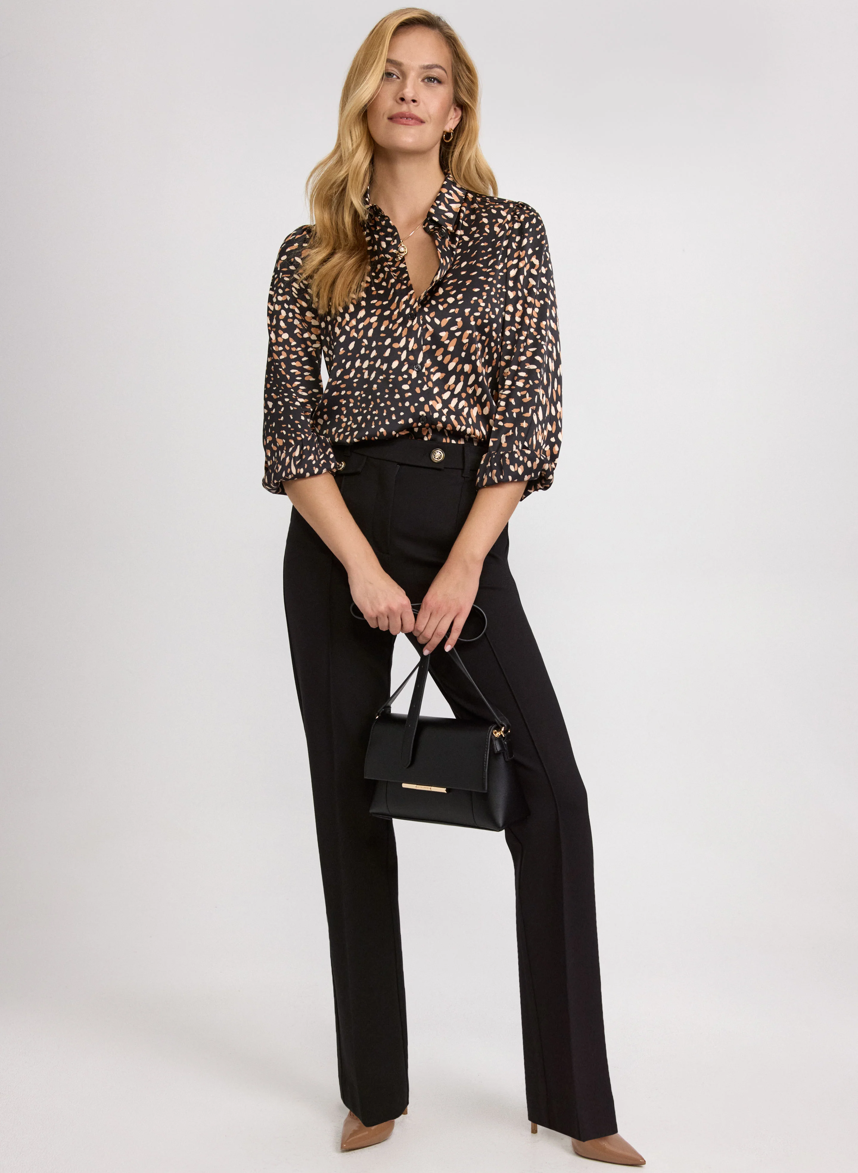 Abstract Satin Blouse - Image 3