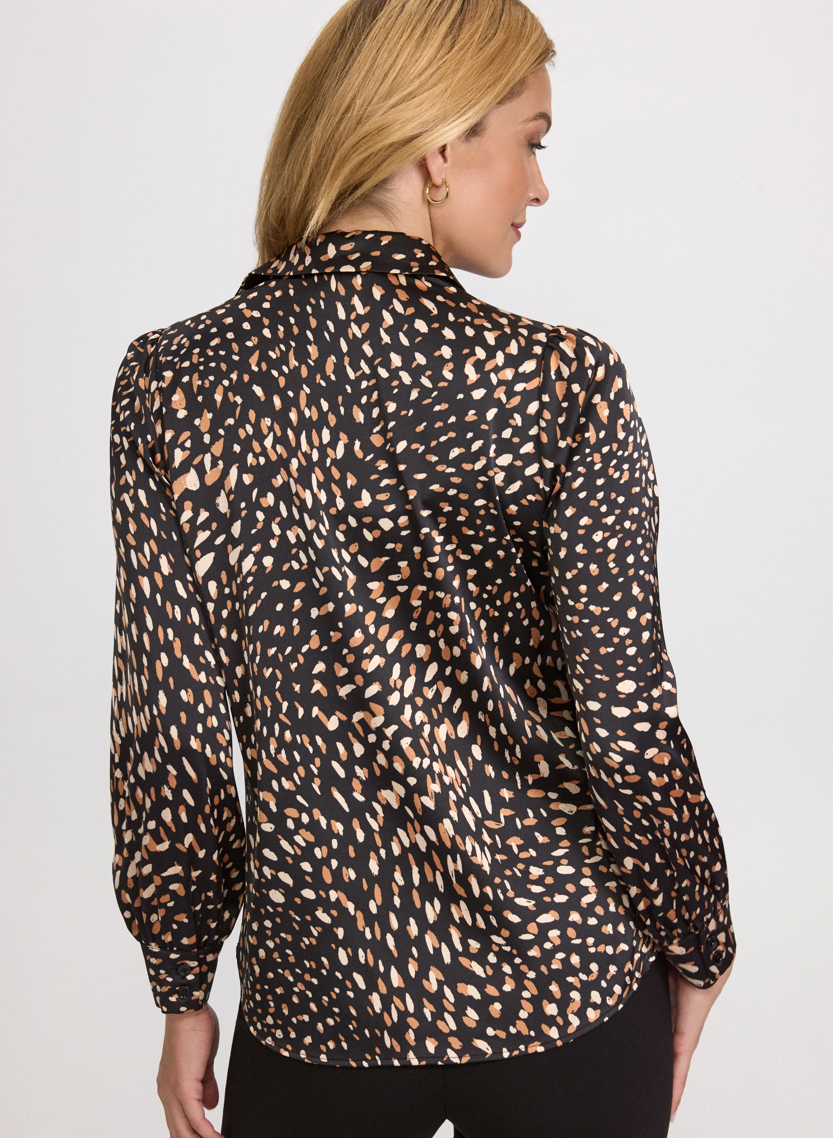 Abstract Satin Blouse - Image 4