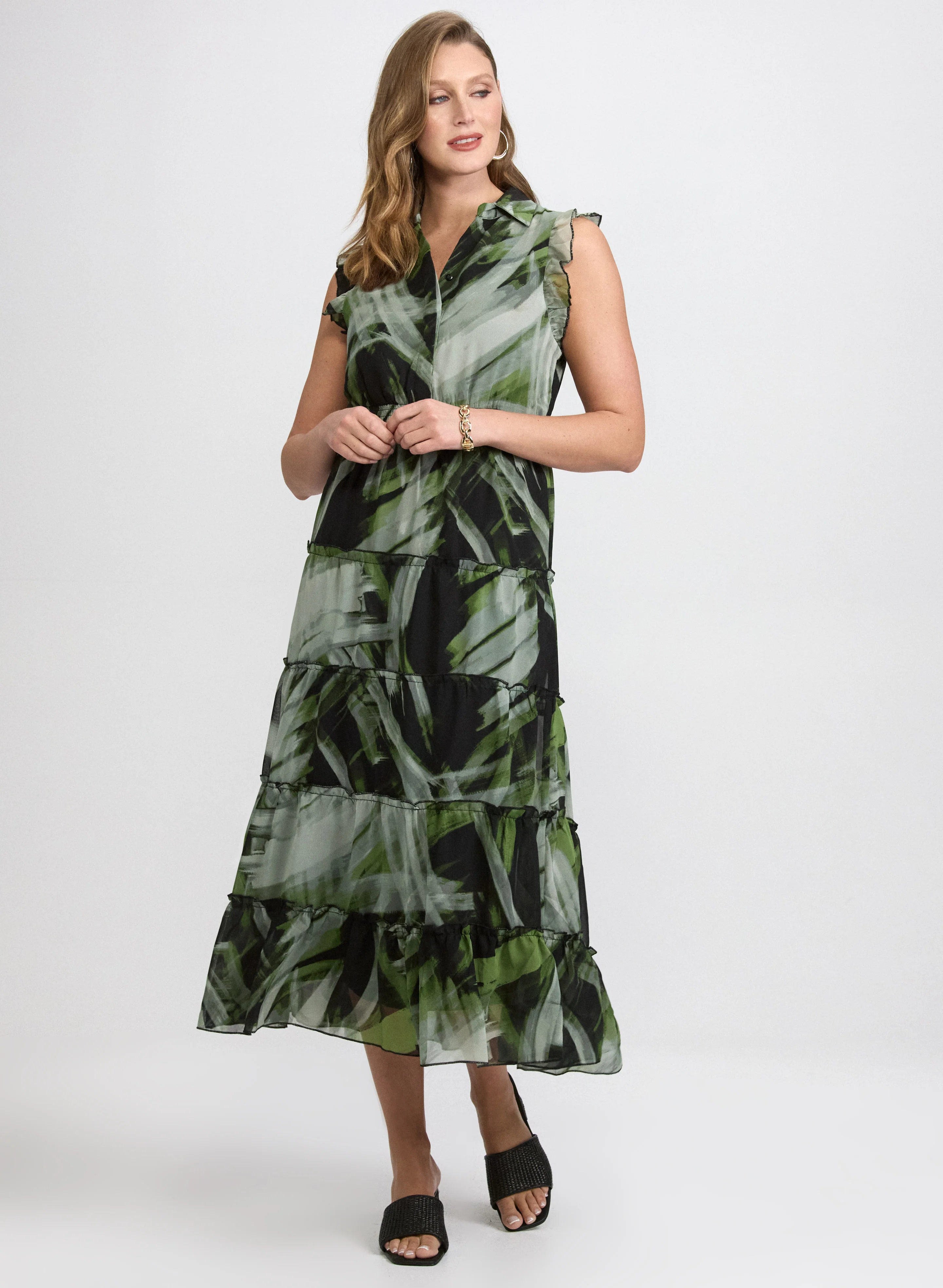 Abstract Tiered Dress