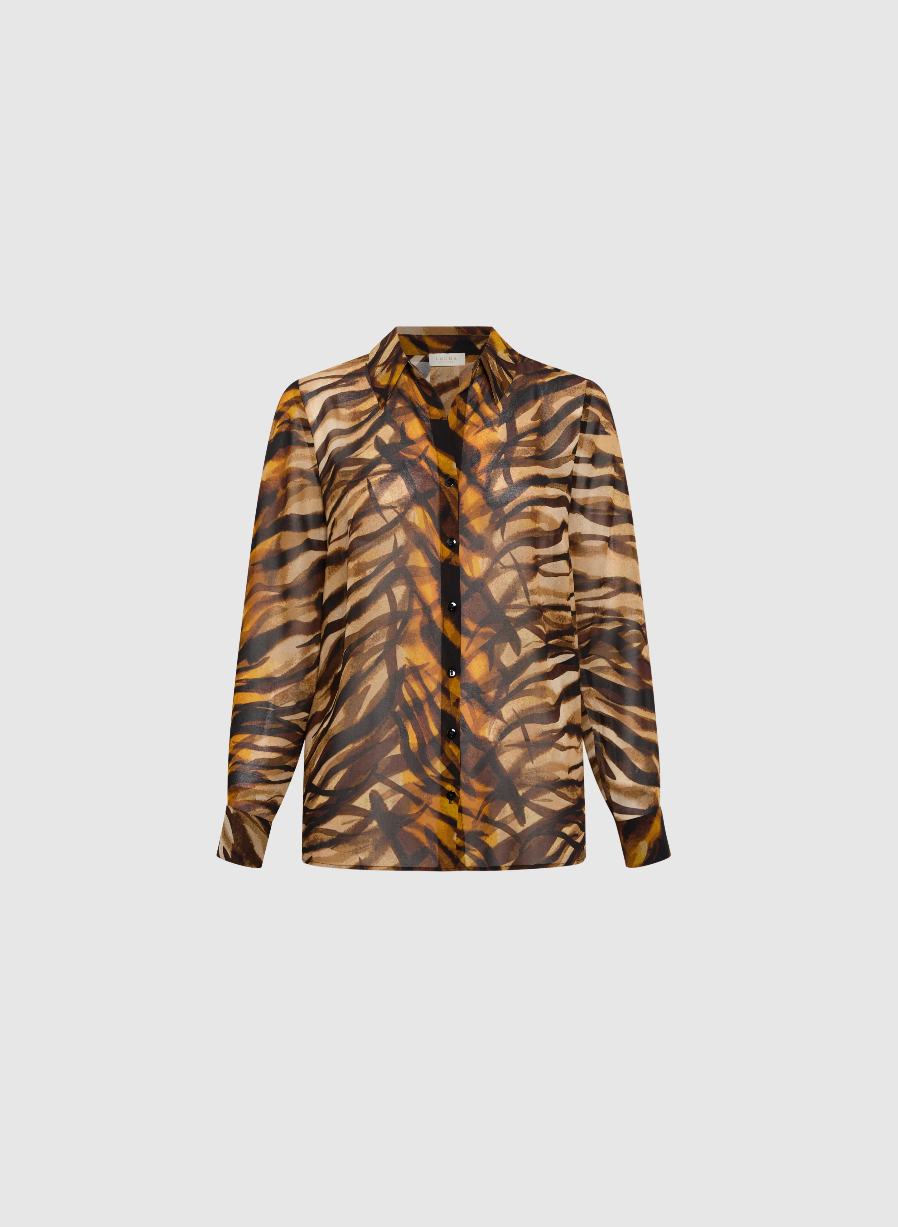 Animal Print Button Down Blouse - Image 6