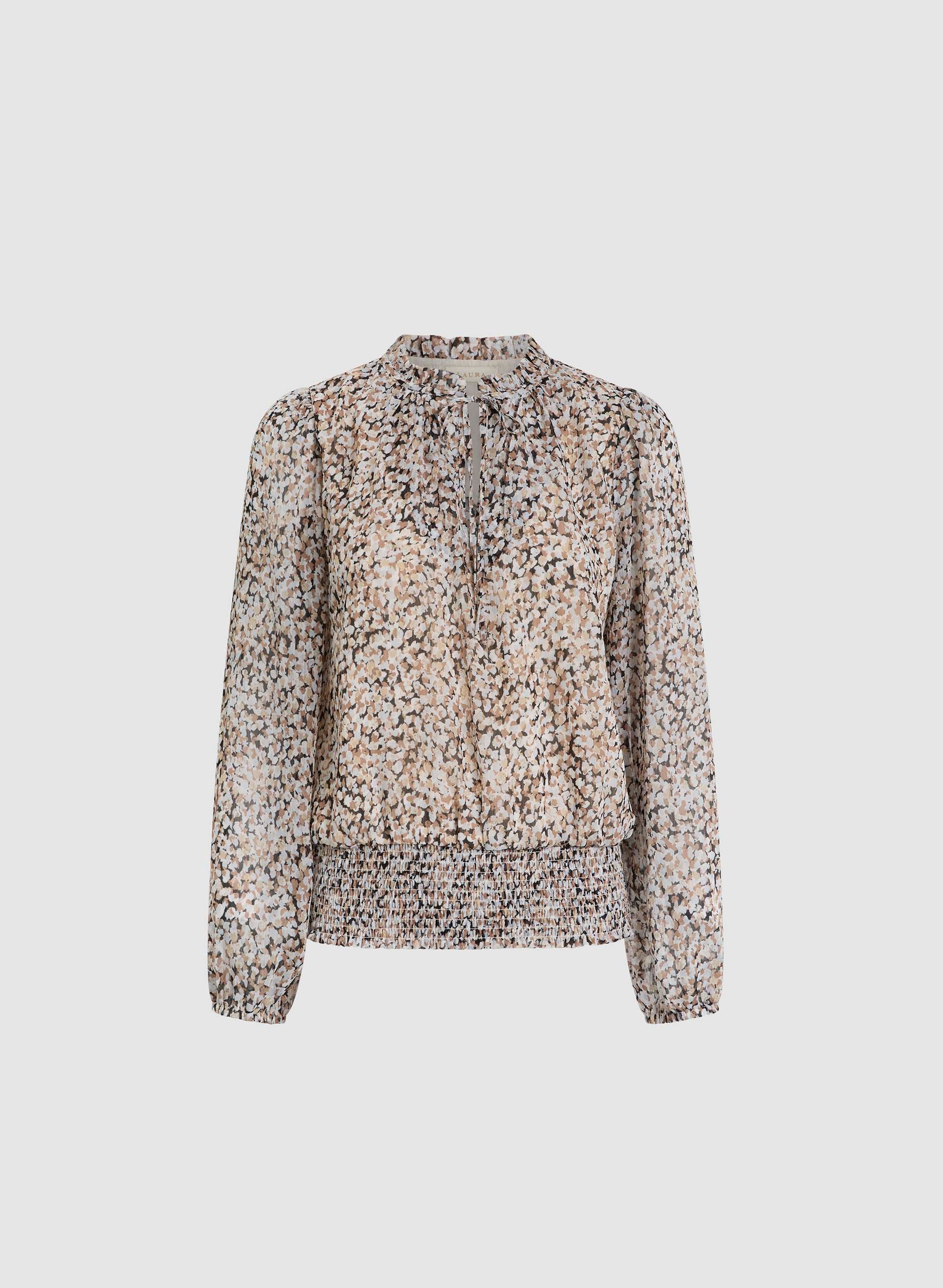 Animal print top with smocked waist - Image 6