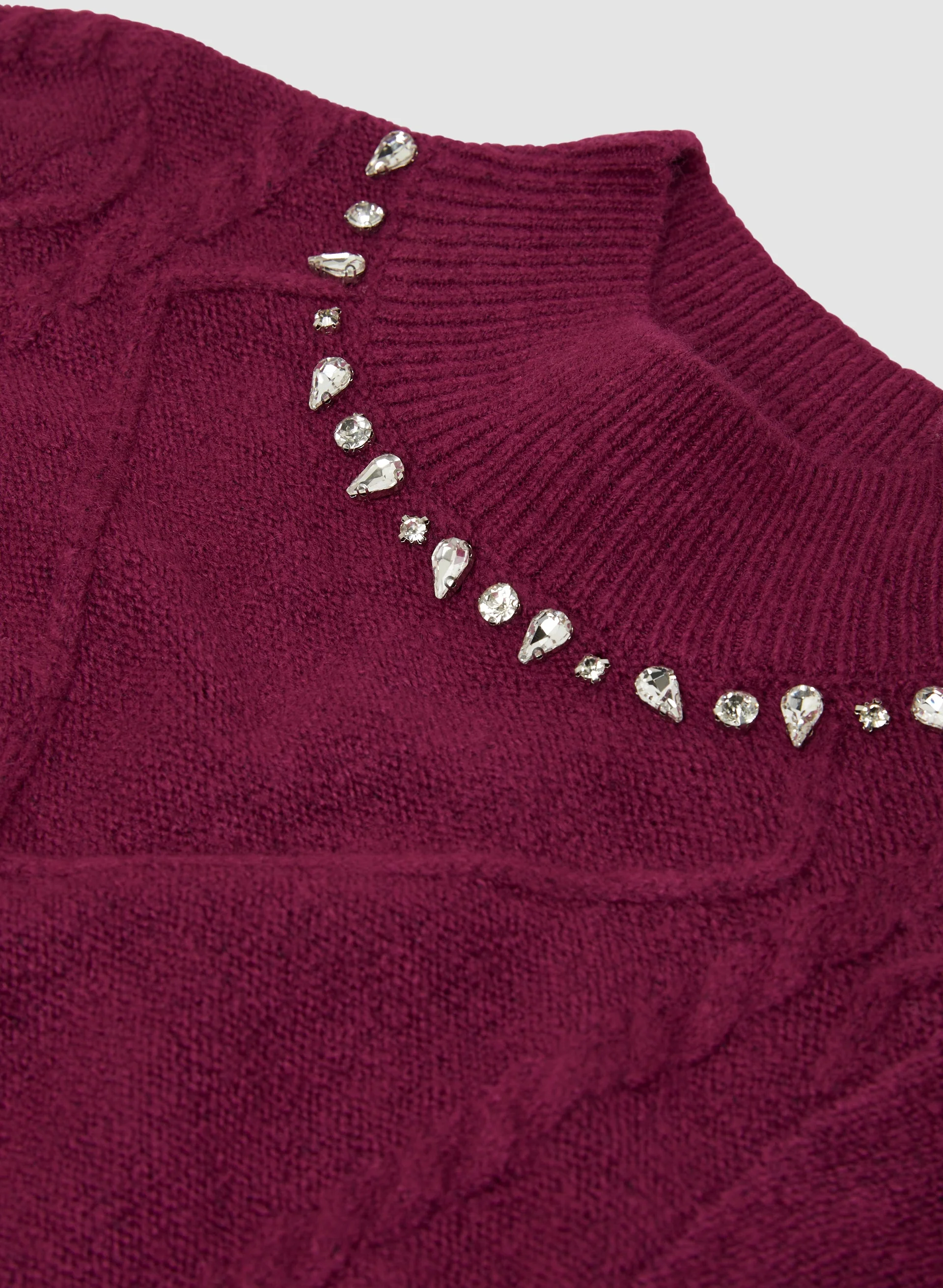 Argyle Rhinestone Detail Sweater - Image 7