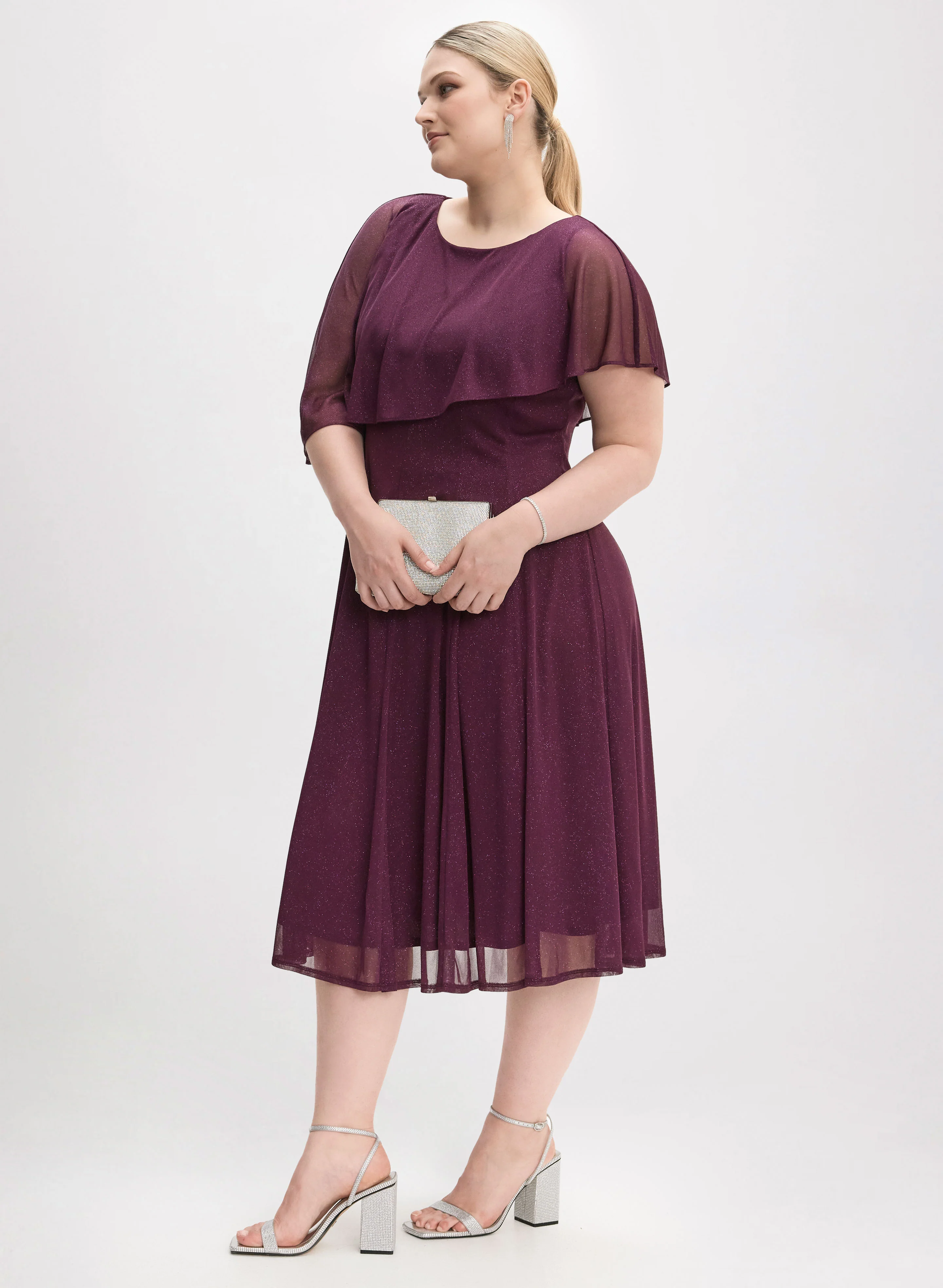 Asymmetric Capelet Dress - Image 2