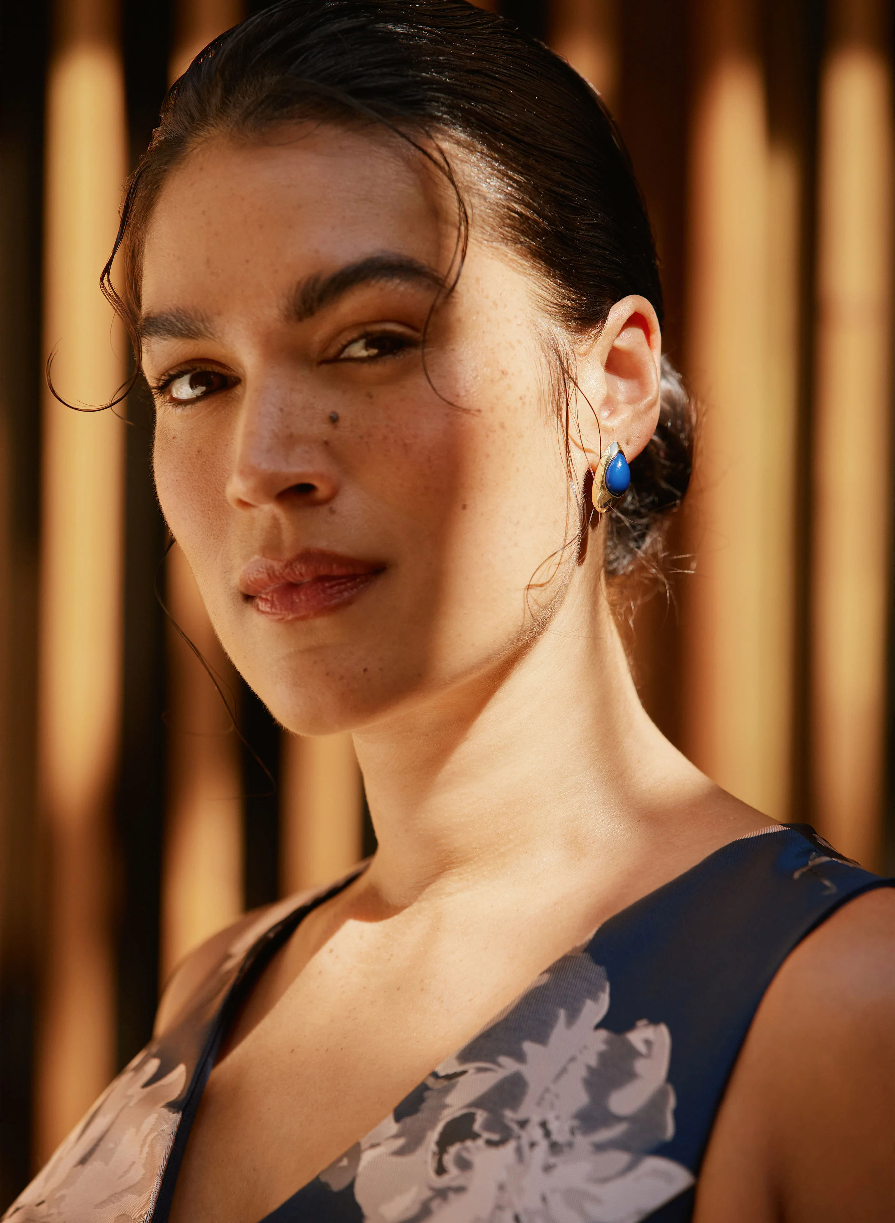 Bead Teardrop Earrings - Image 2