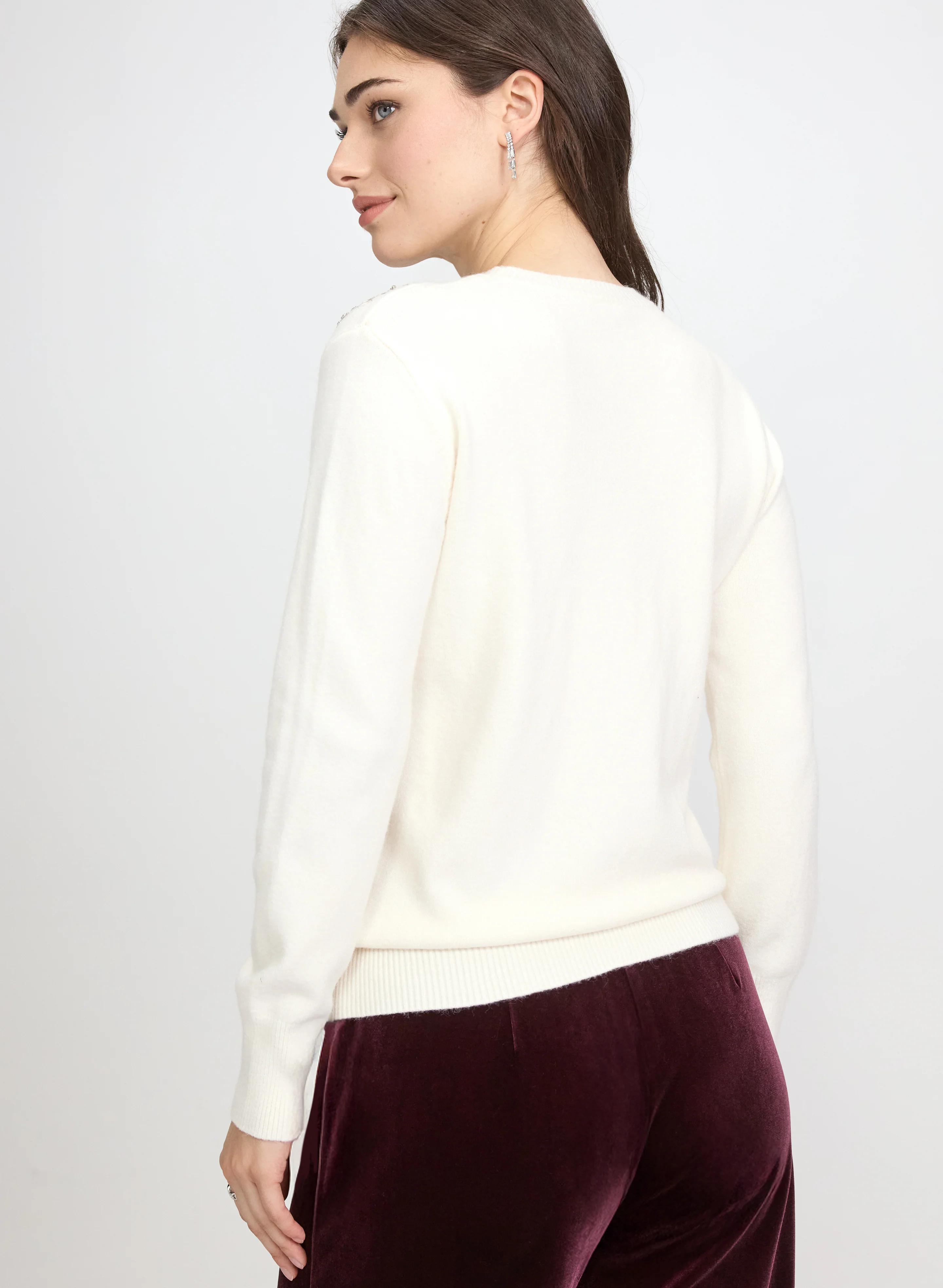 Beaded Crystal Embellished Sweater - Image 4