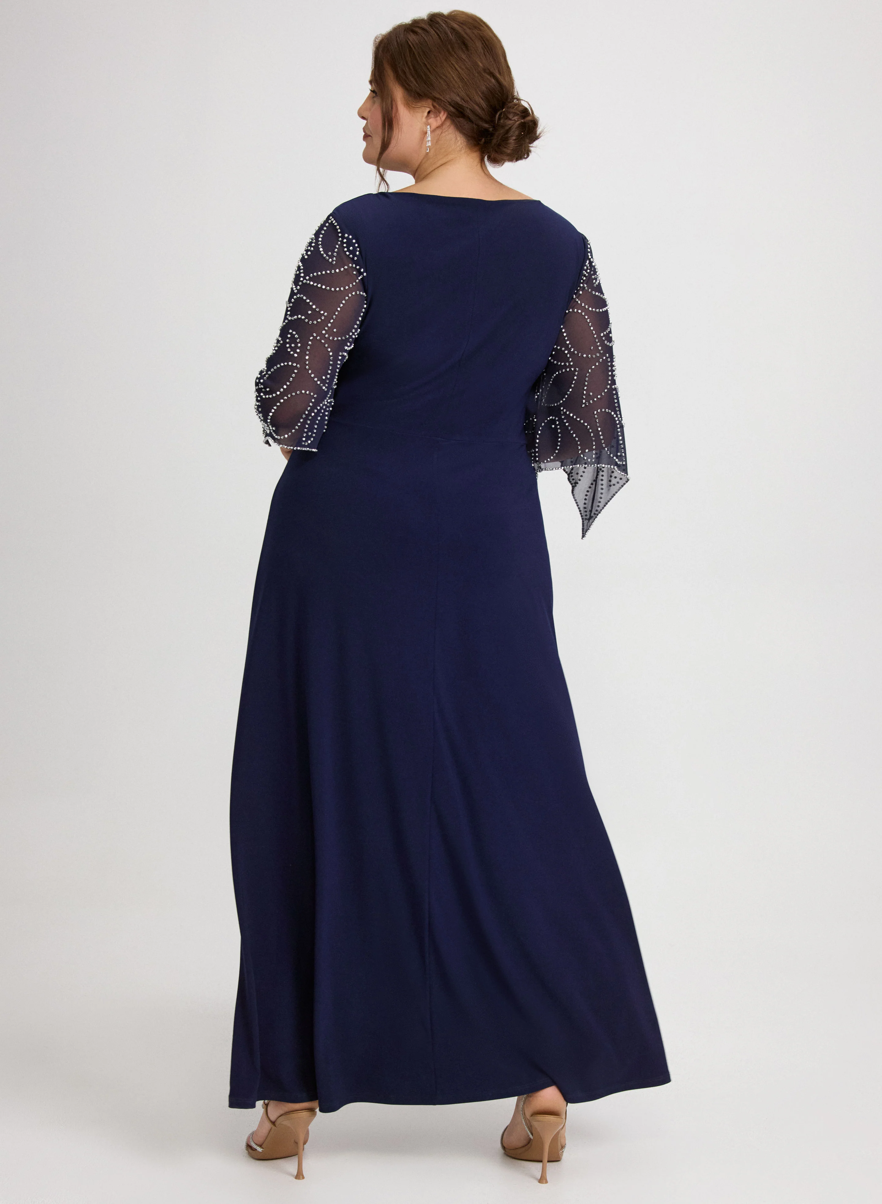 Beaded Flare Sleeve Dress - Image 3