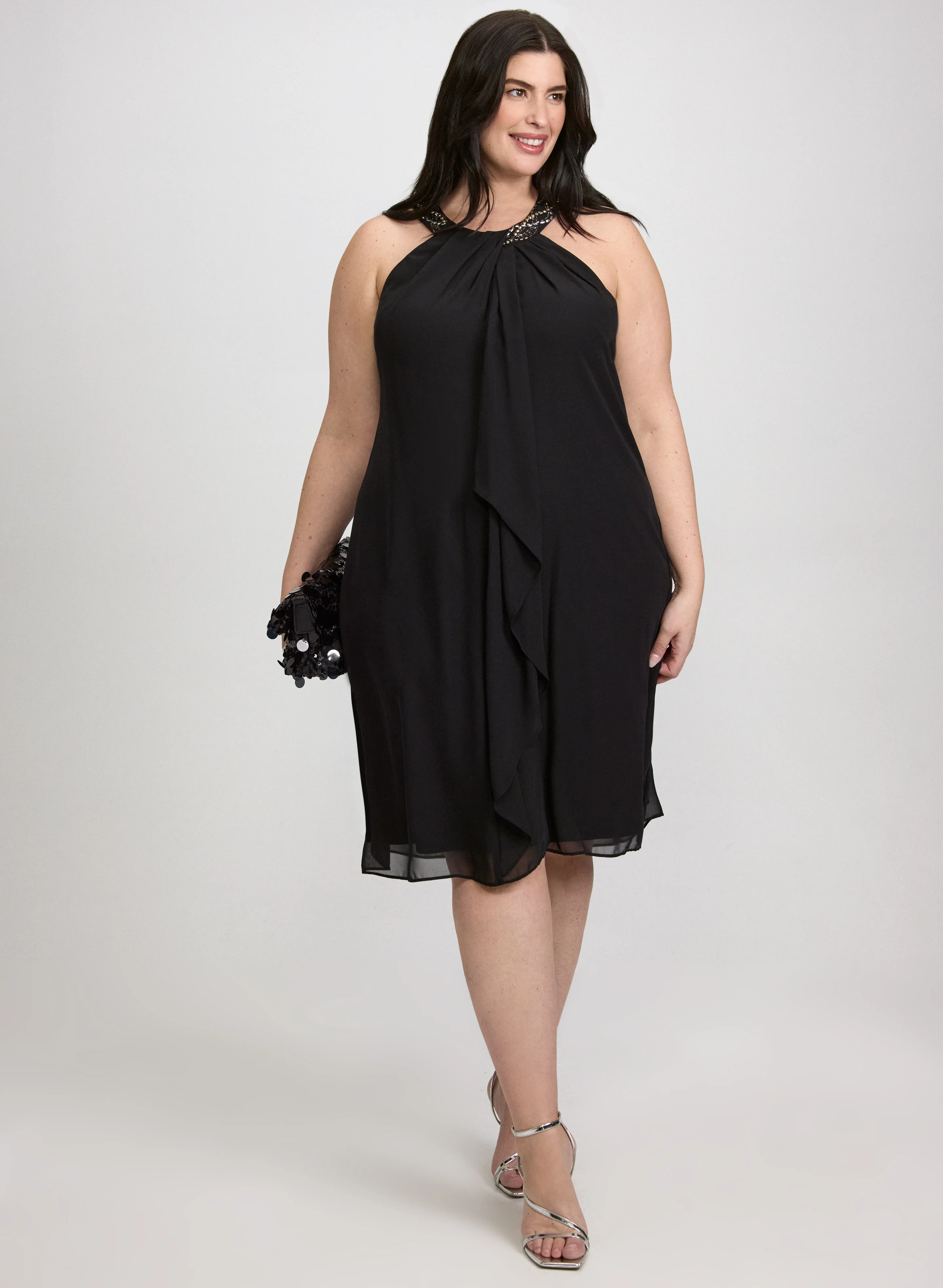 Beaded Halter Neck Dress