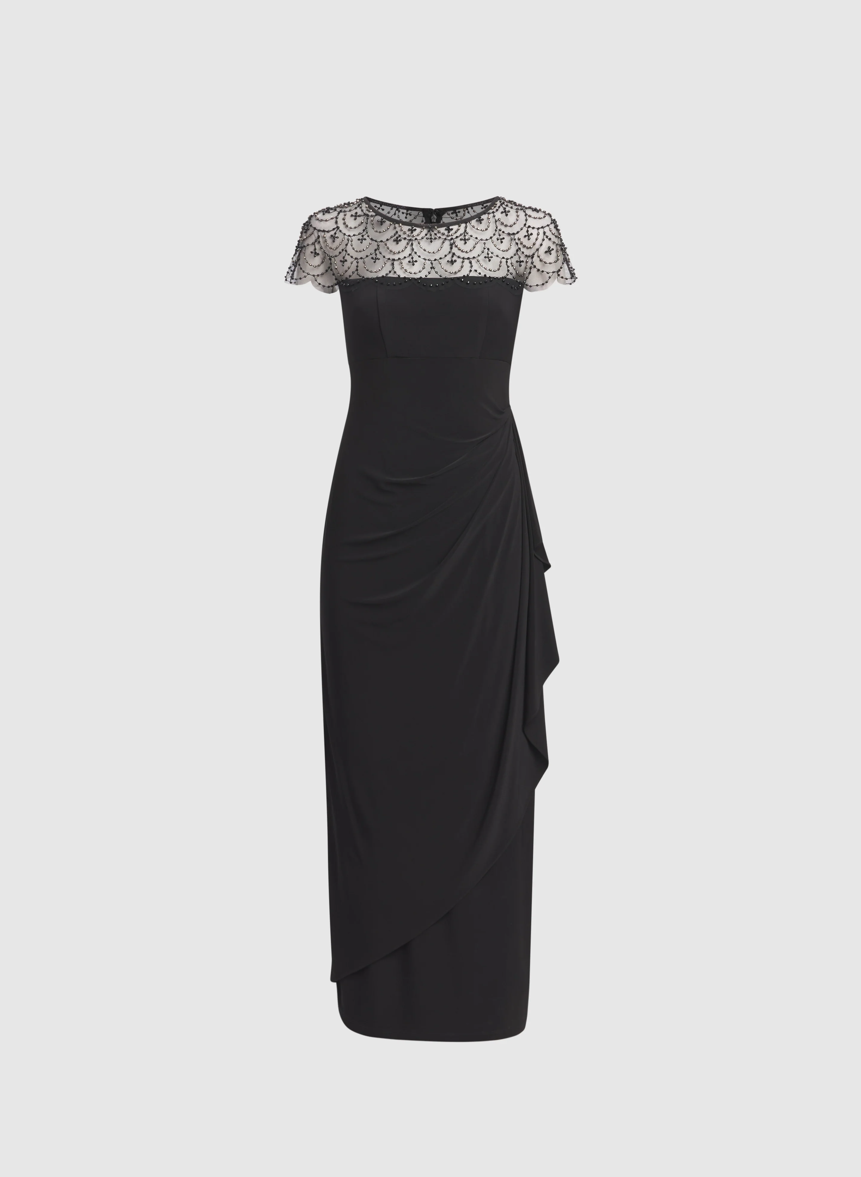 Beaded Mesh Yoke Dress - Image 6
