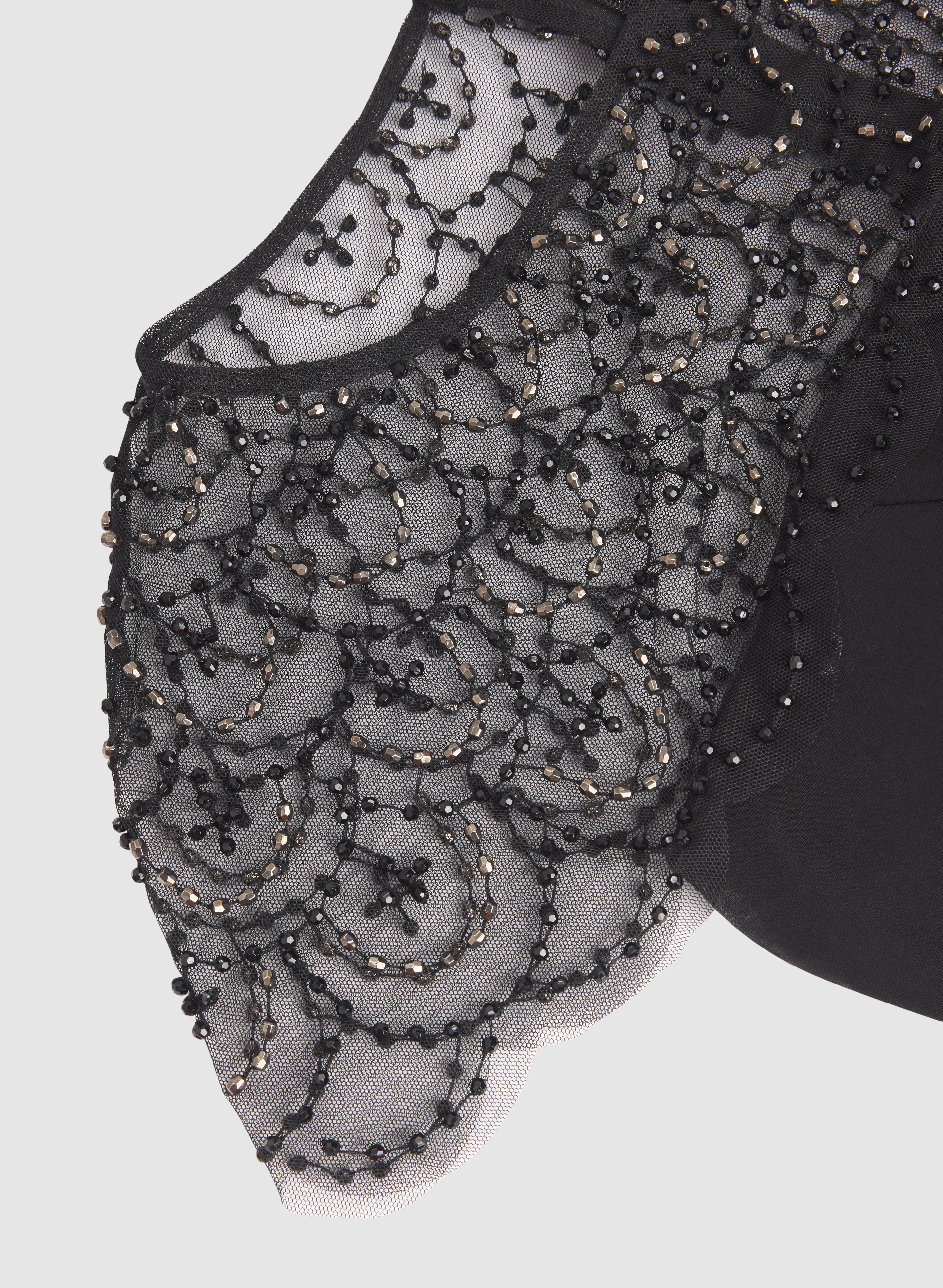 Beaded Mesh Yoke Dress - Image 7