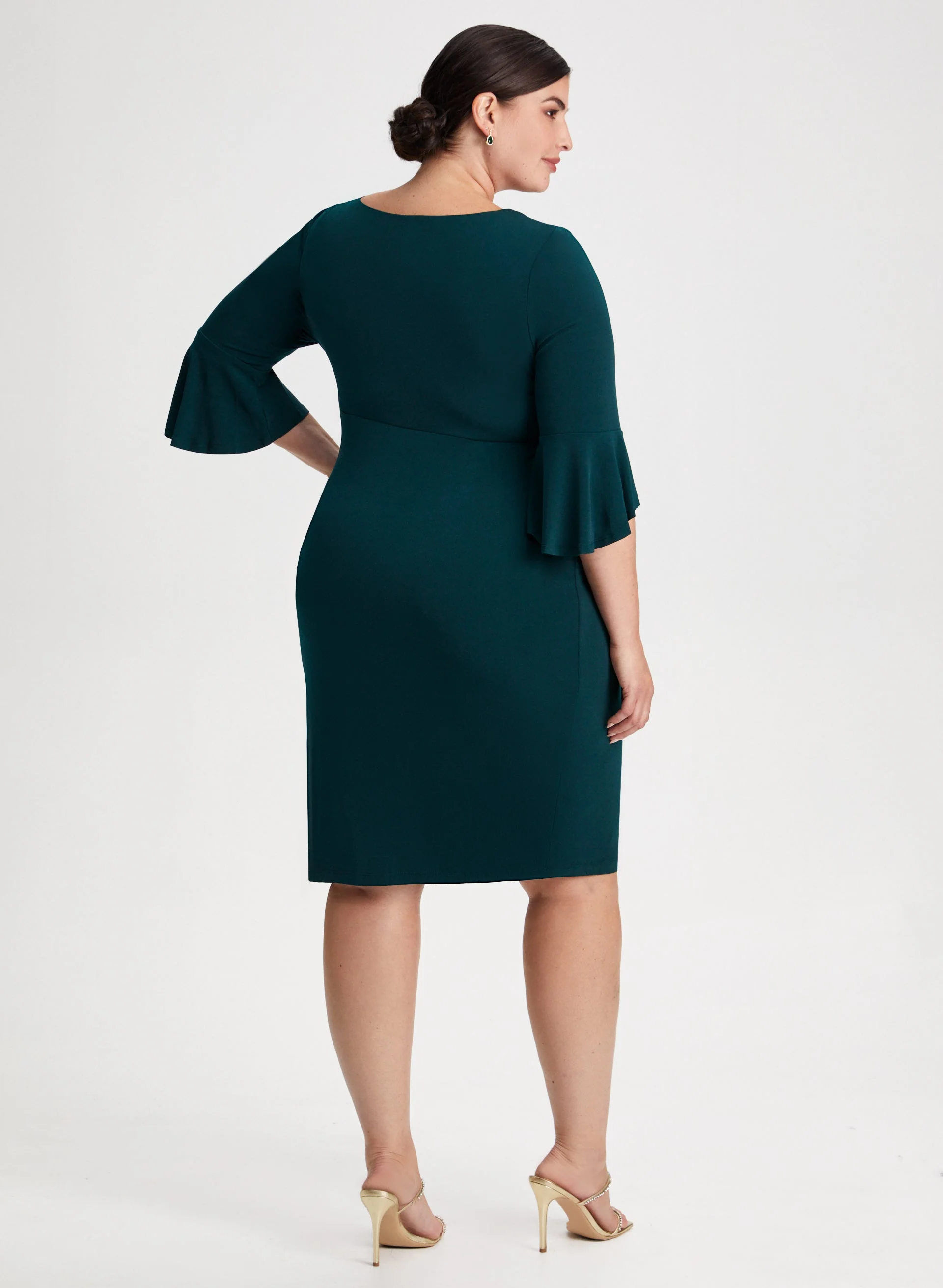 Bell Sleeve Sheath Dress - Image 3