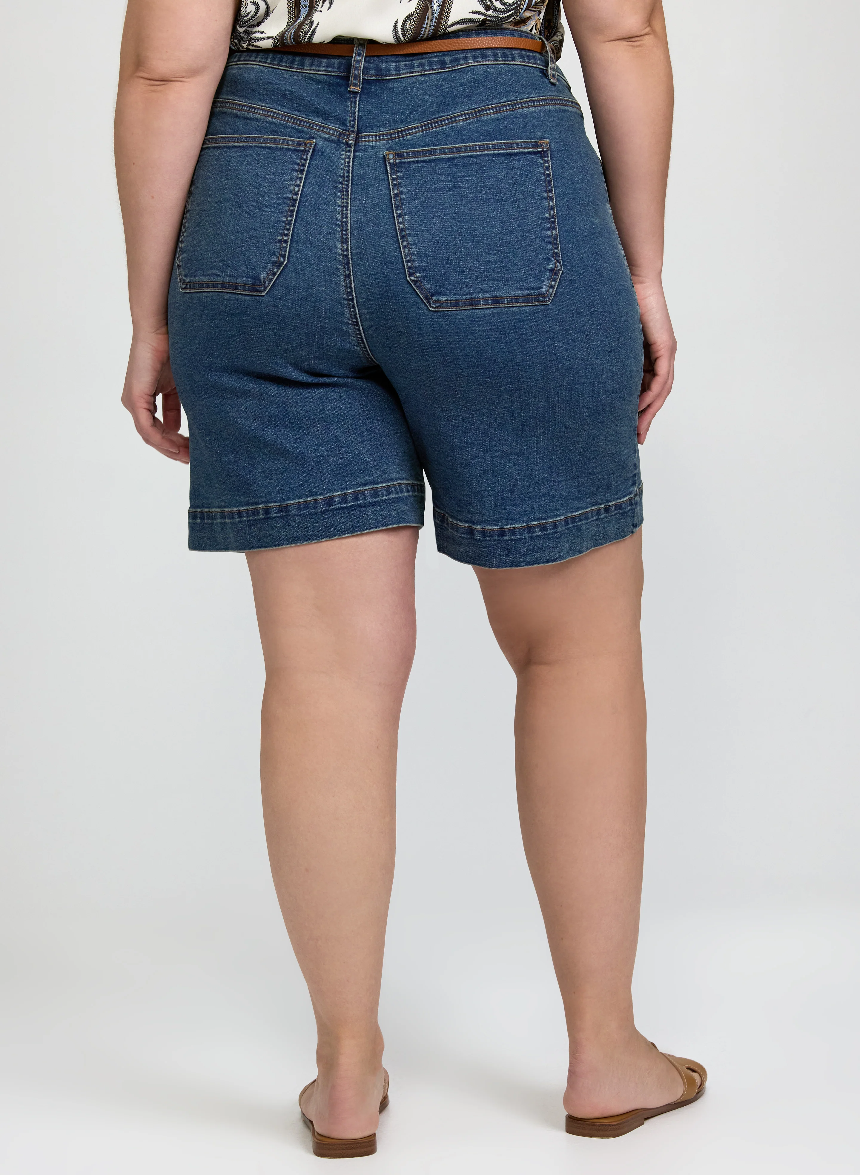 Belted Denim Shorts - Image 3