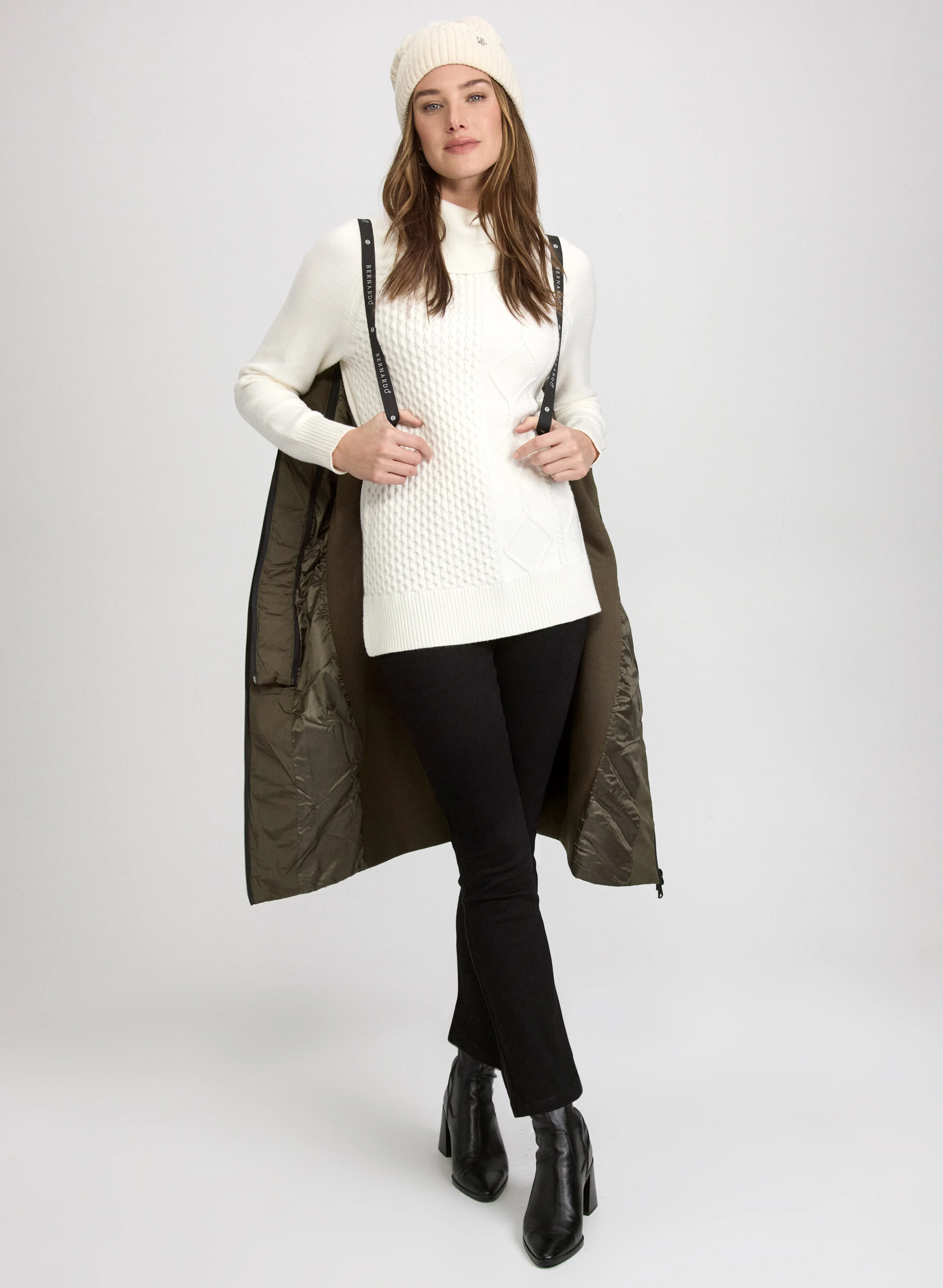 Bernardo - Quilted Scuba Detail Coat - Image 7