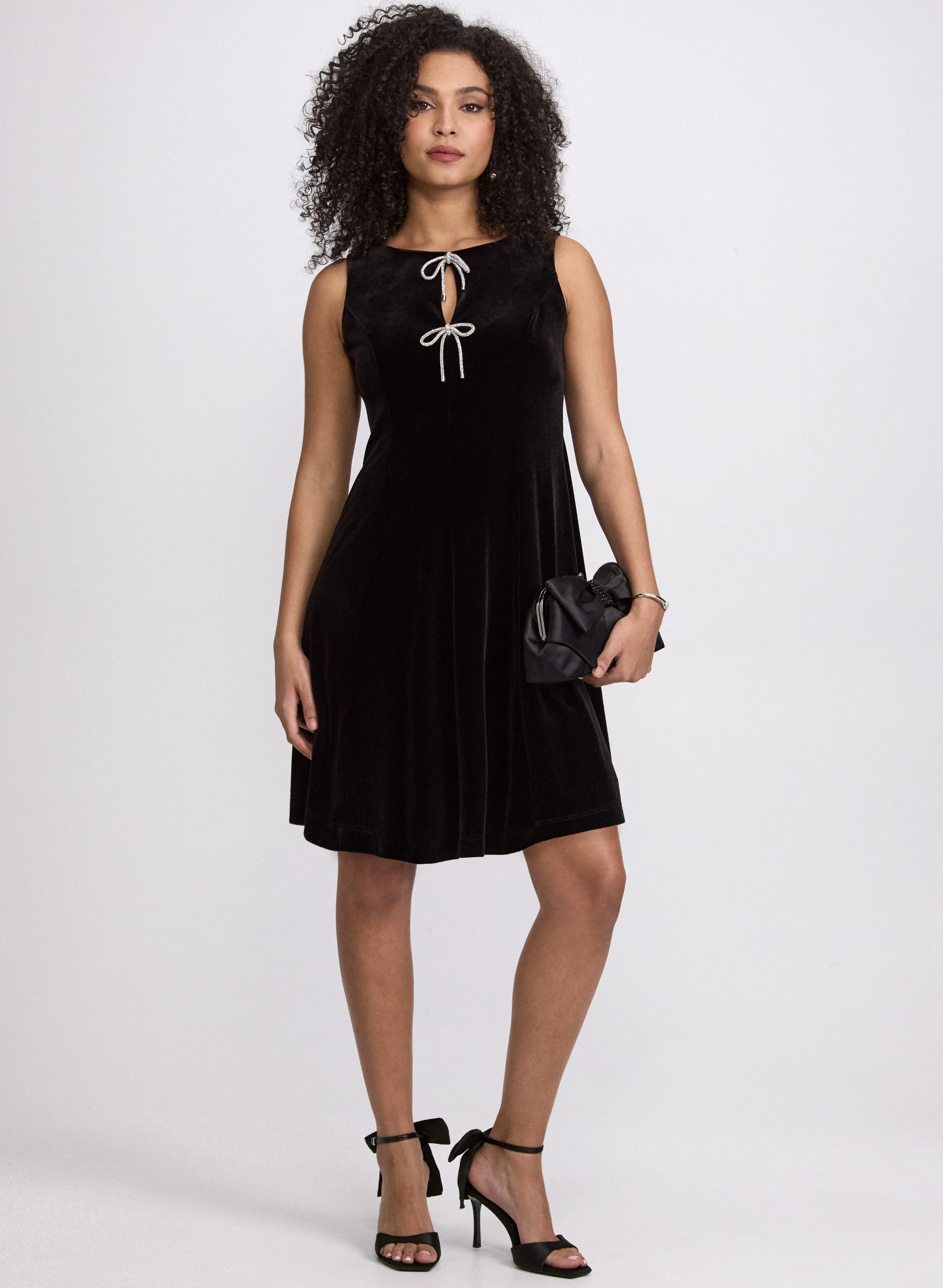 Bow Velvet Dress