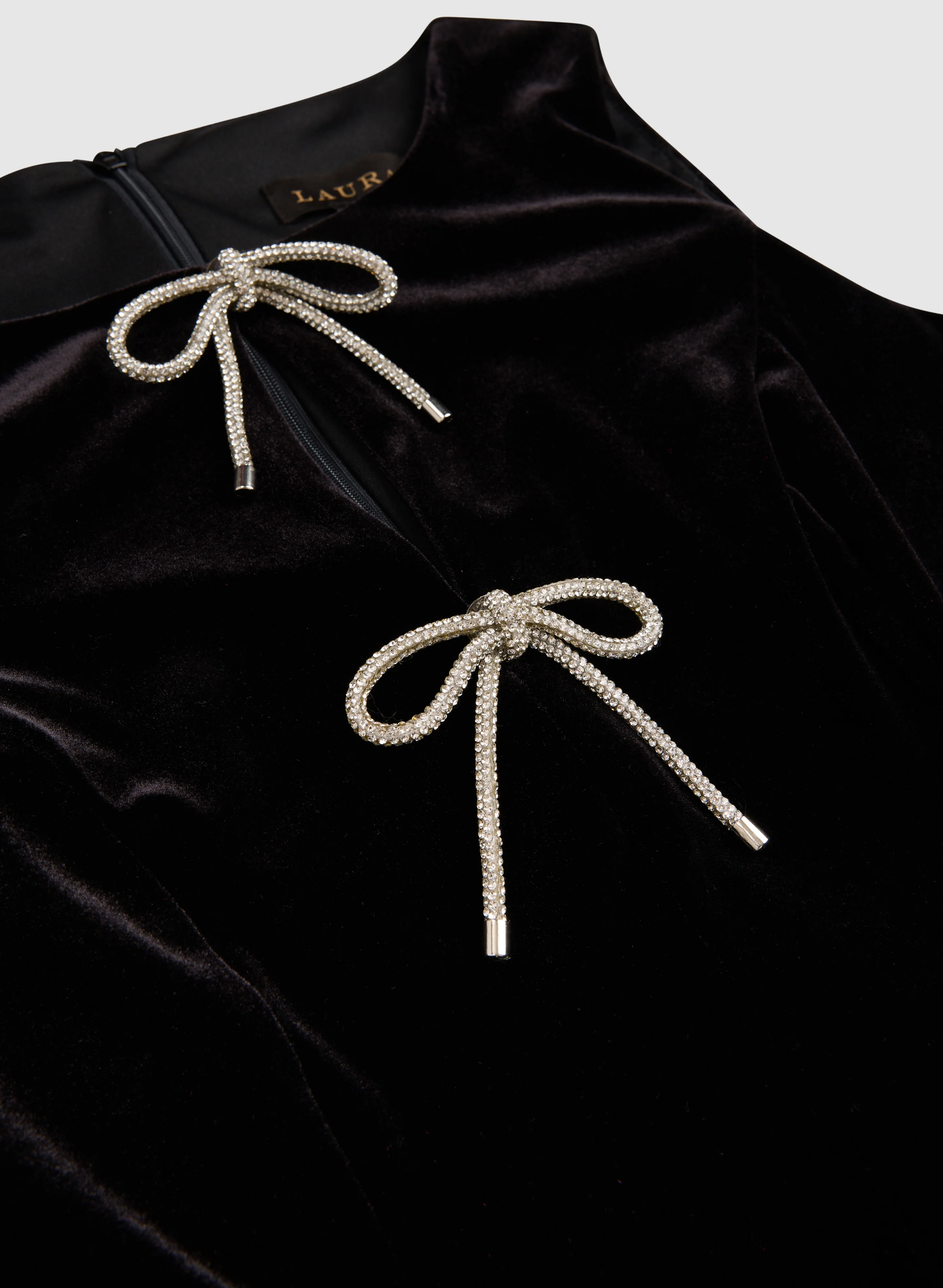 Bow Velvet Dress - Image 7