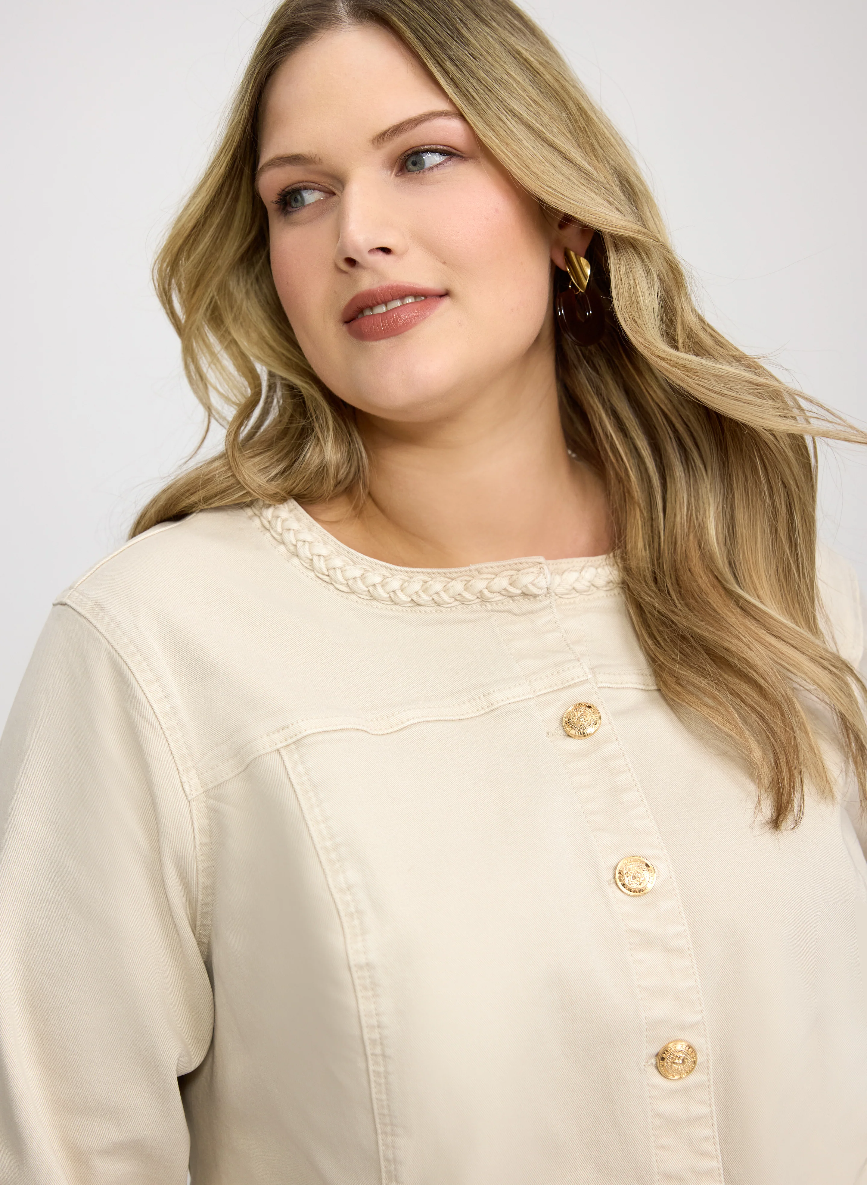 Braided Trim Denim Jacket - Image 2