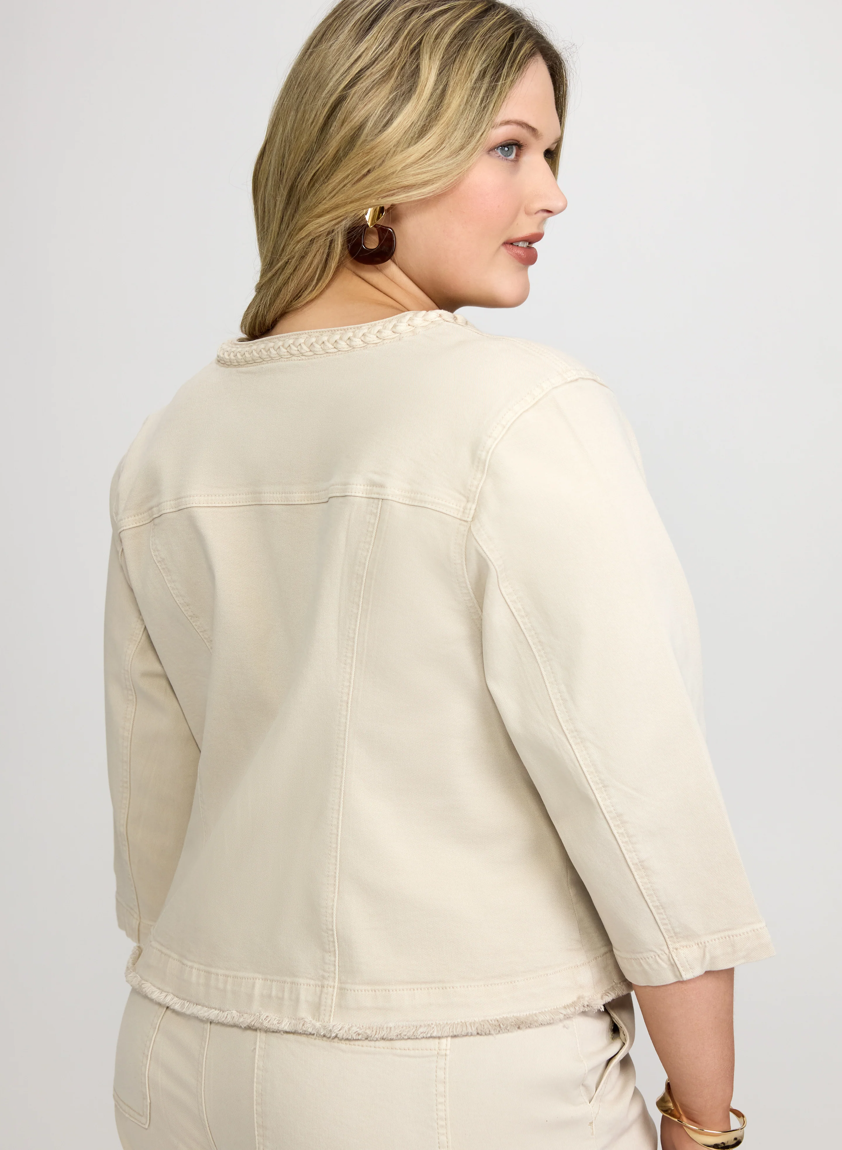 Braided Trim Denim Jacket - Image 4