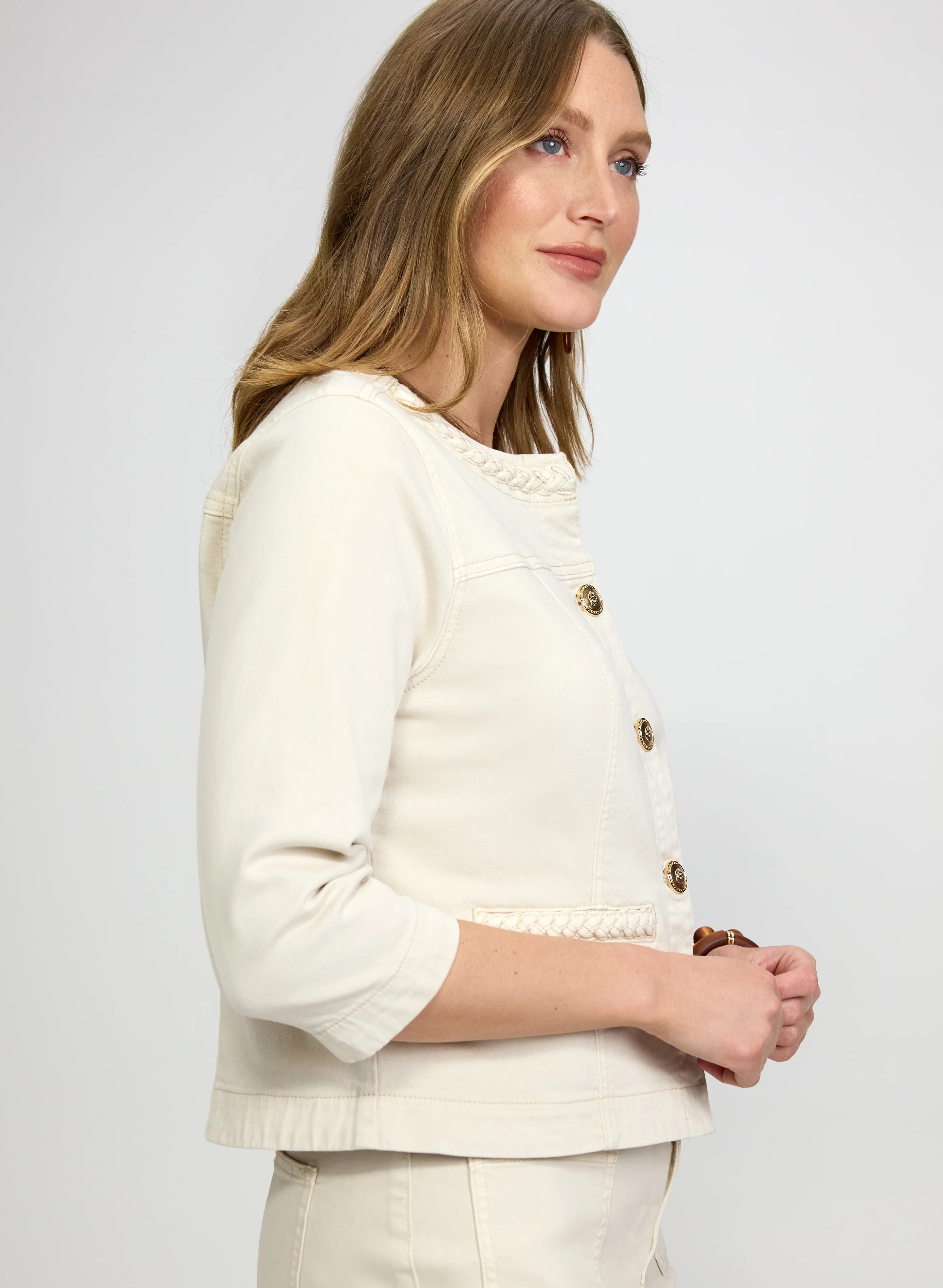 Braided Trim Denim Jacket - Image 5