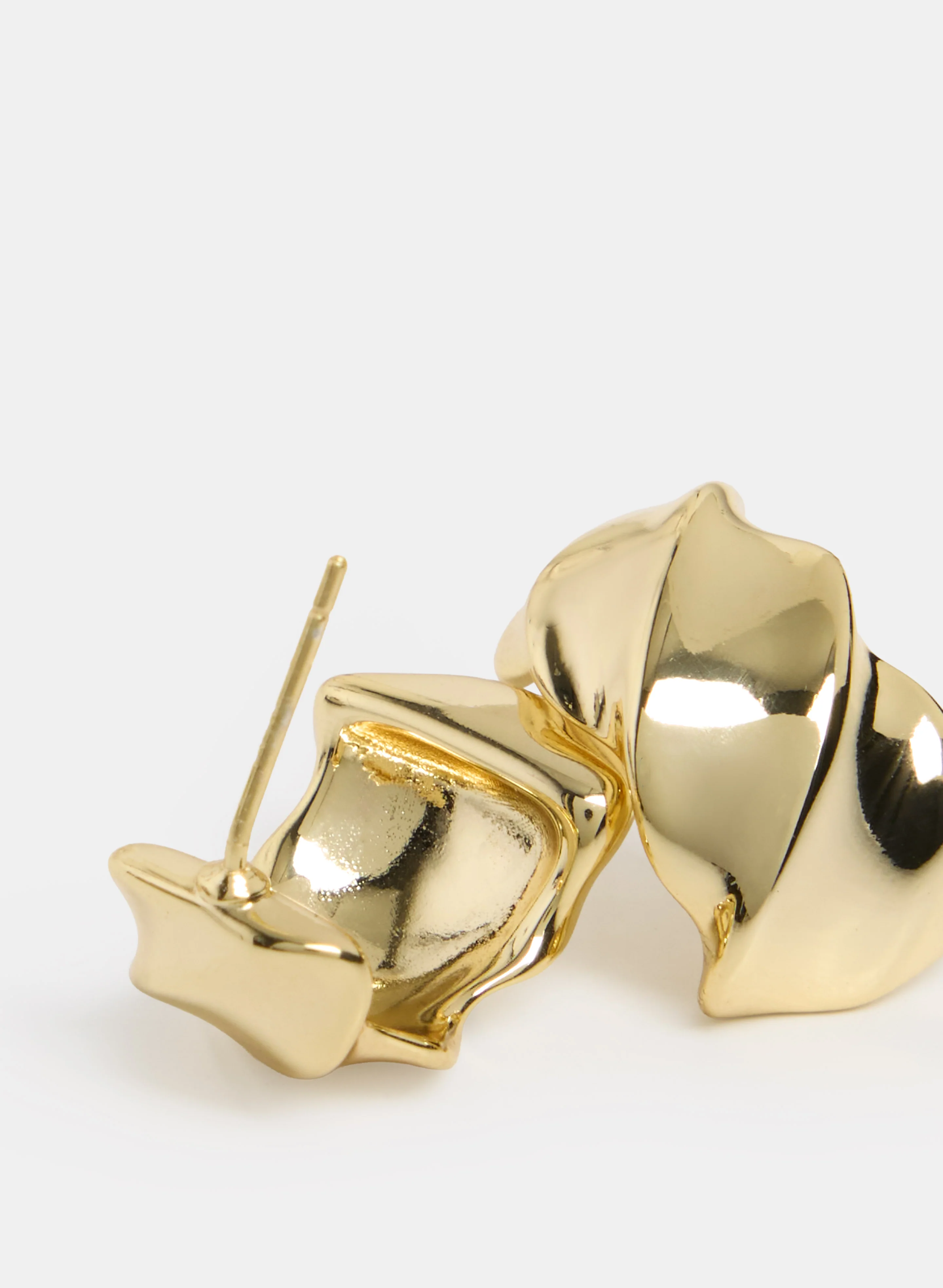 Brass Button Earrings - Image 2