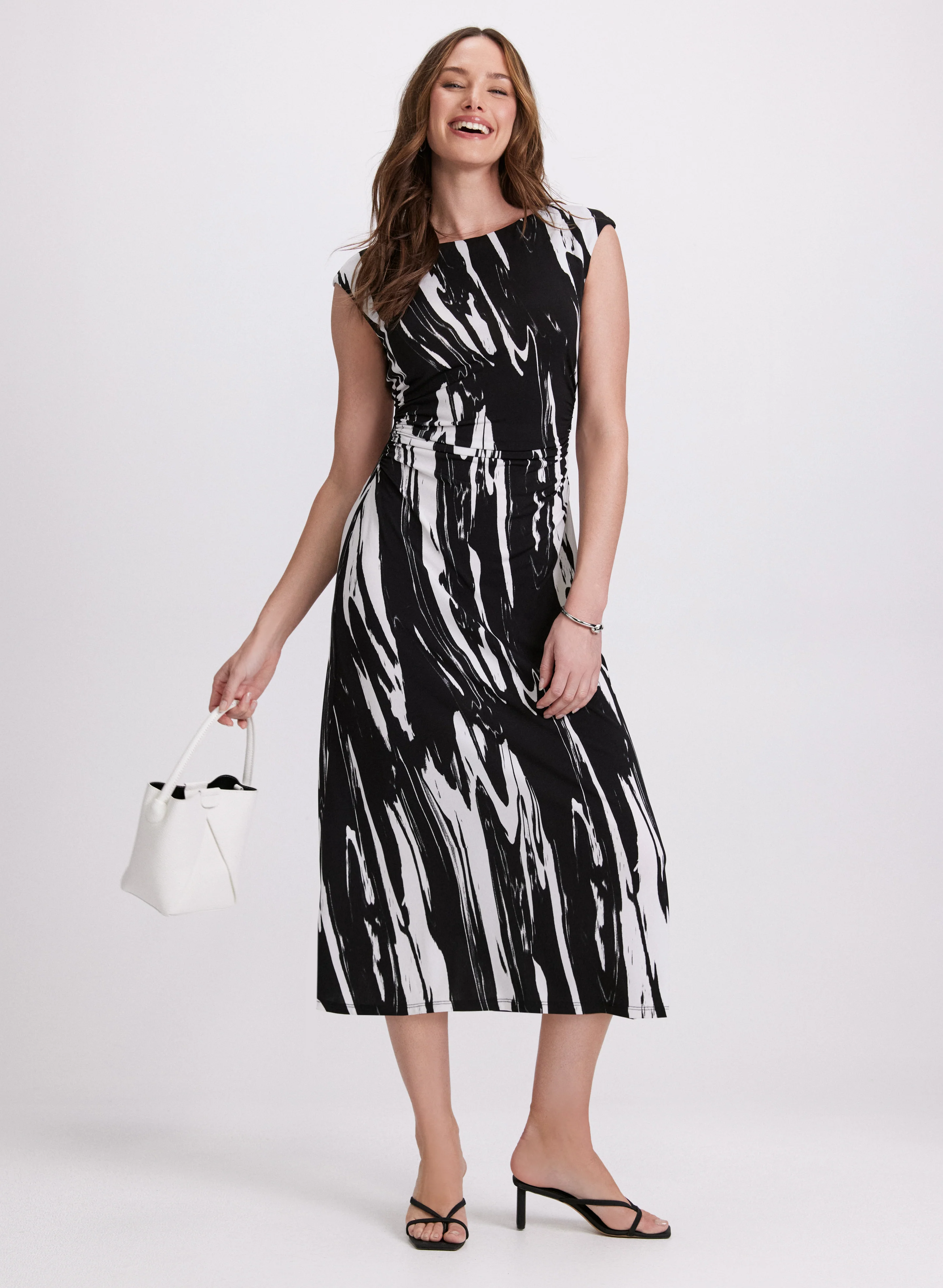 Brush Paint Print Dress