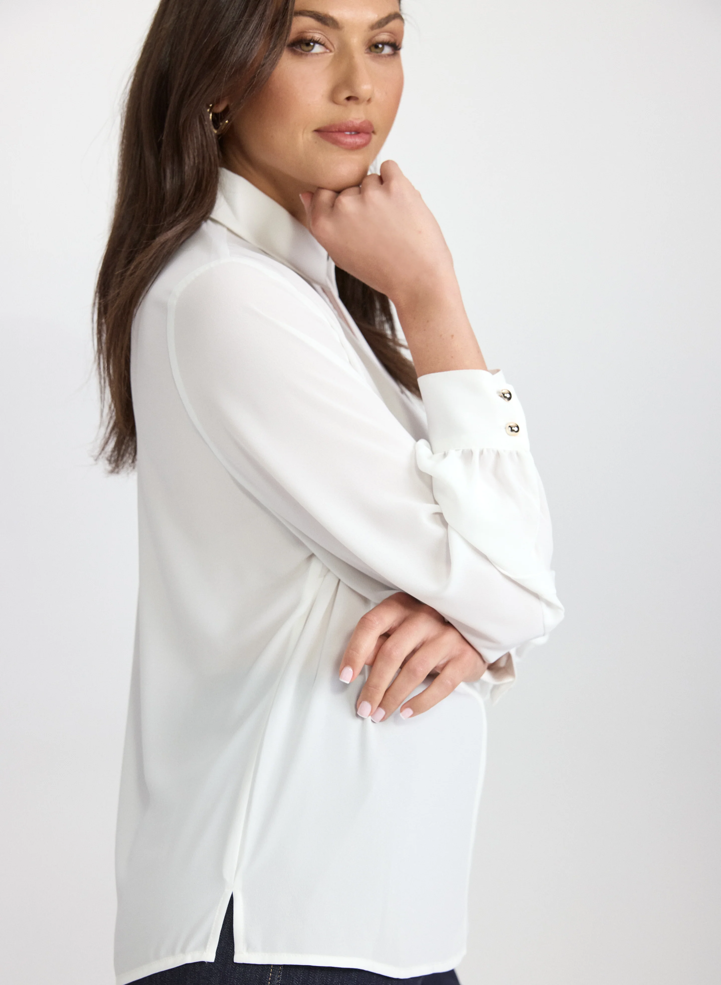 Button Detail Blouse - Image 4