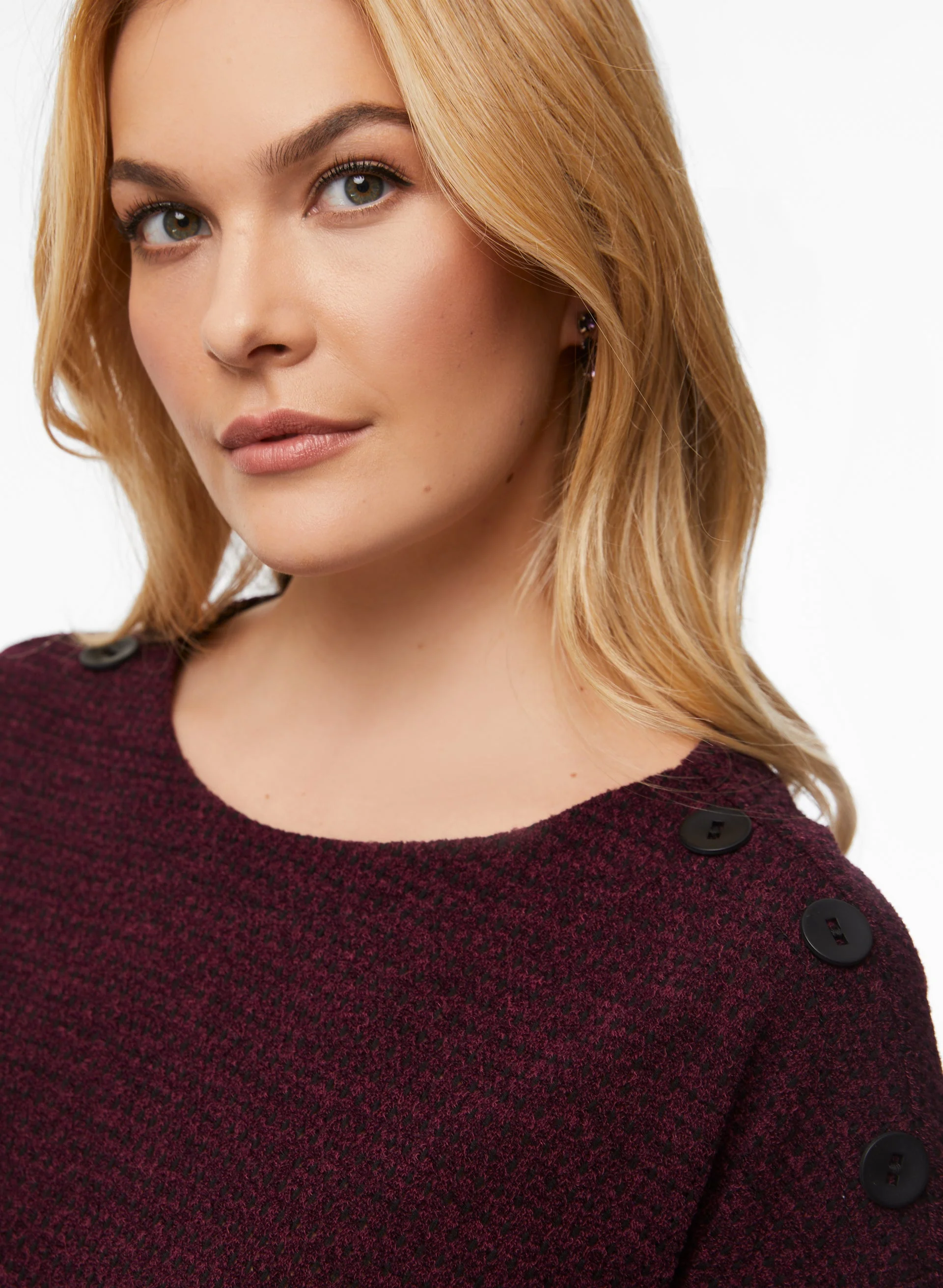 Button Detail Fooler Sweater - Image 2