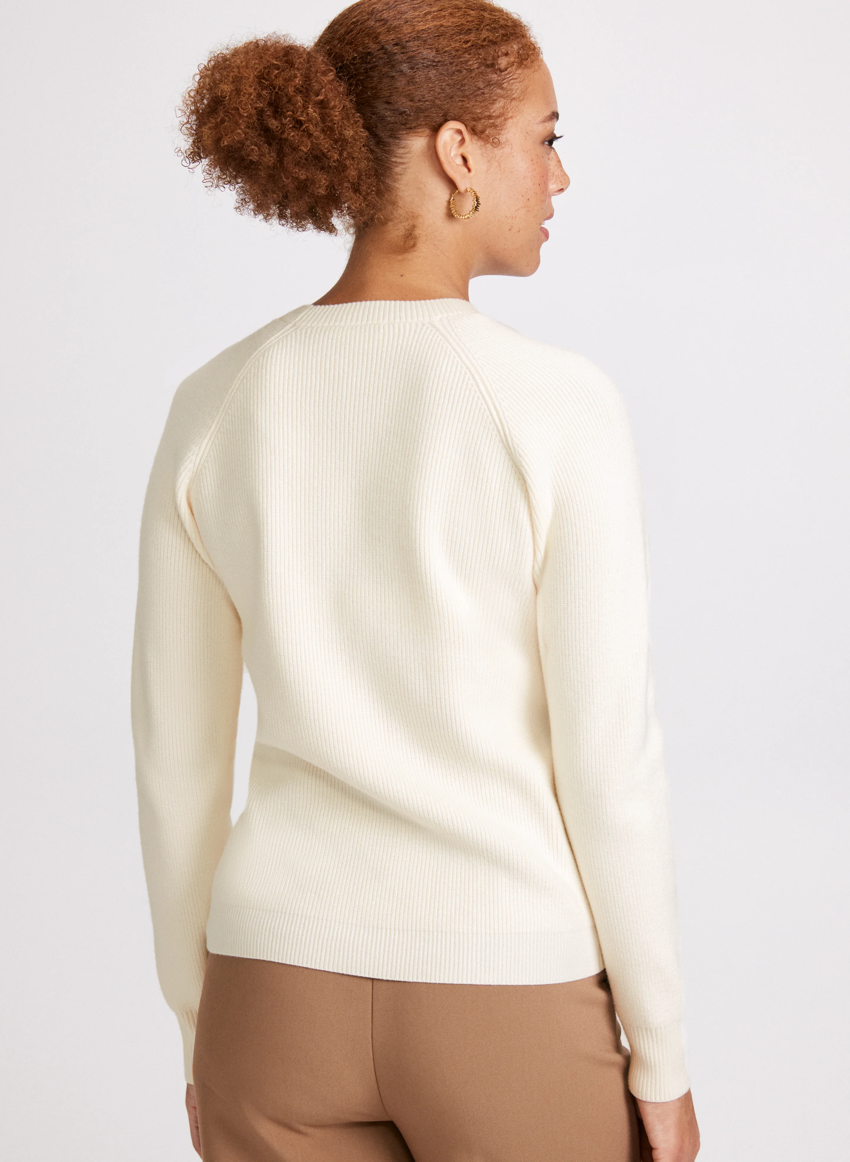 Button Detail Long Sleeve Sweater - Image 4