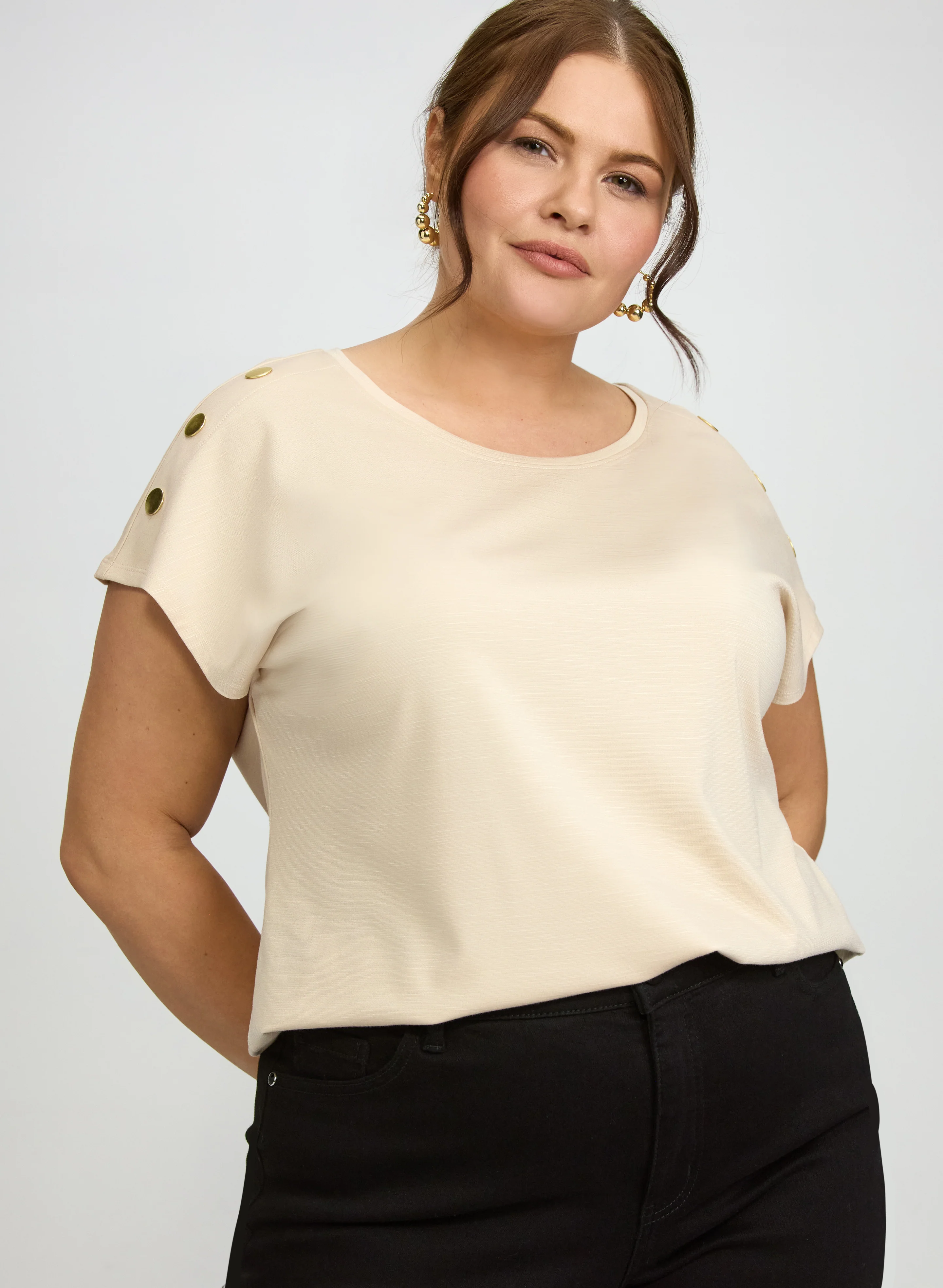 Button Detail T-Shirt
