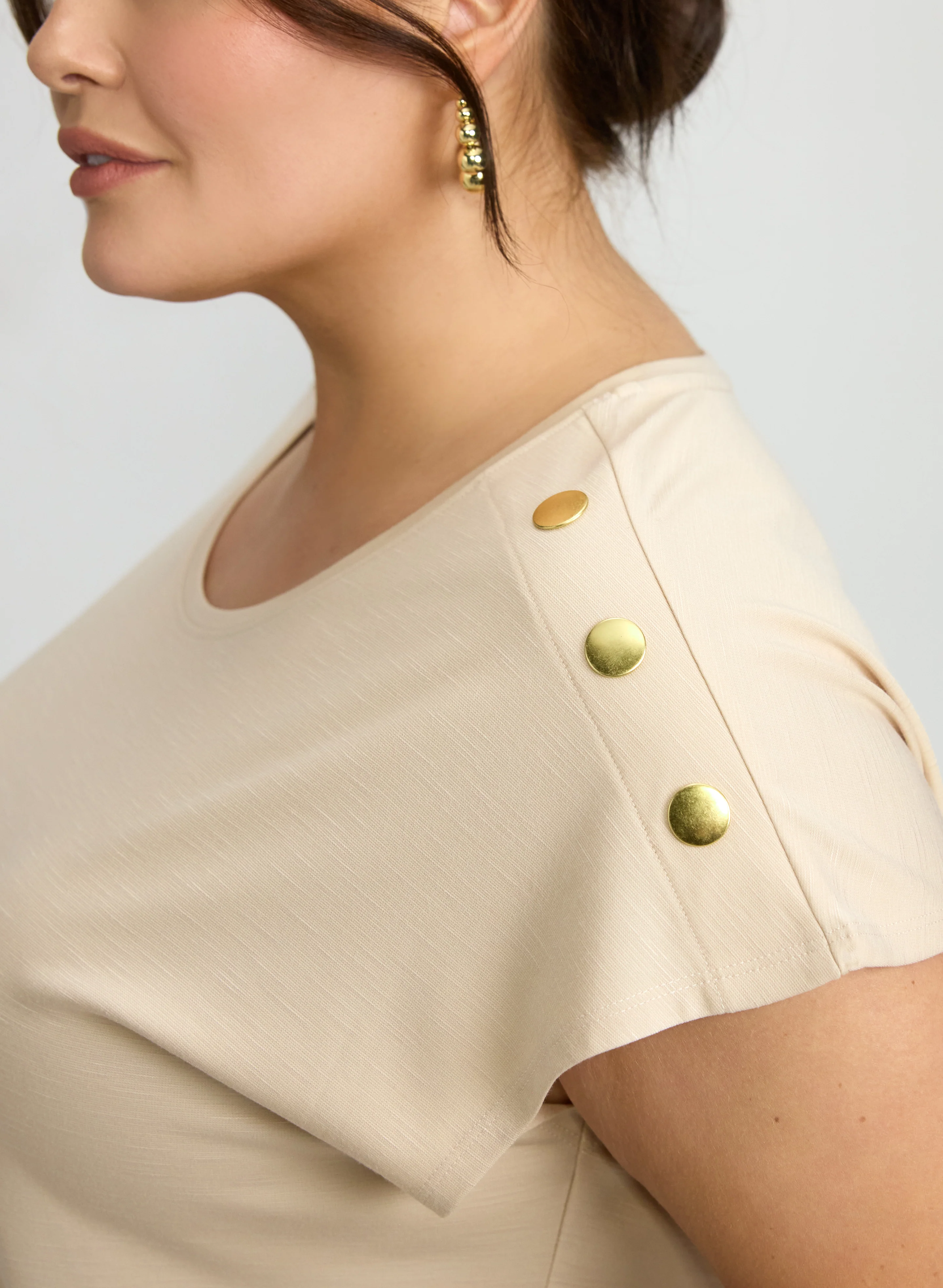 Button Detail T-Shirt - Image 2