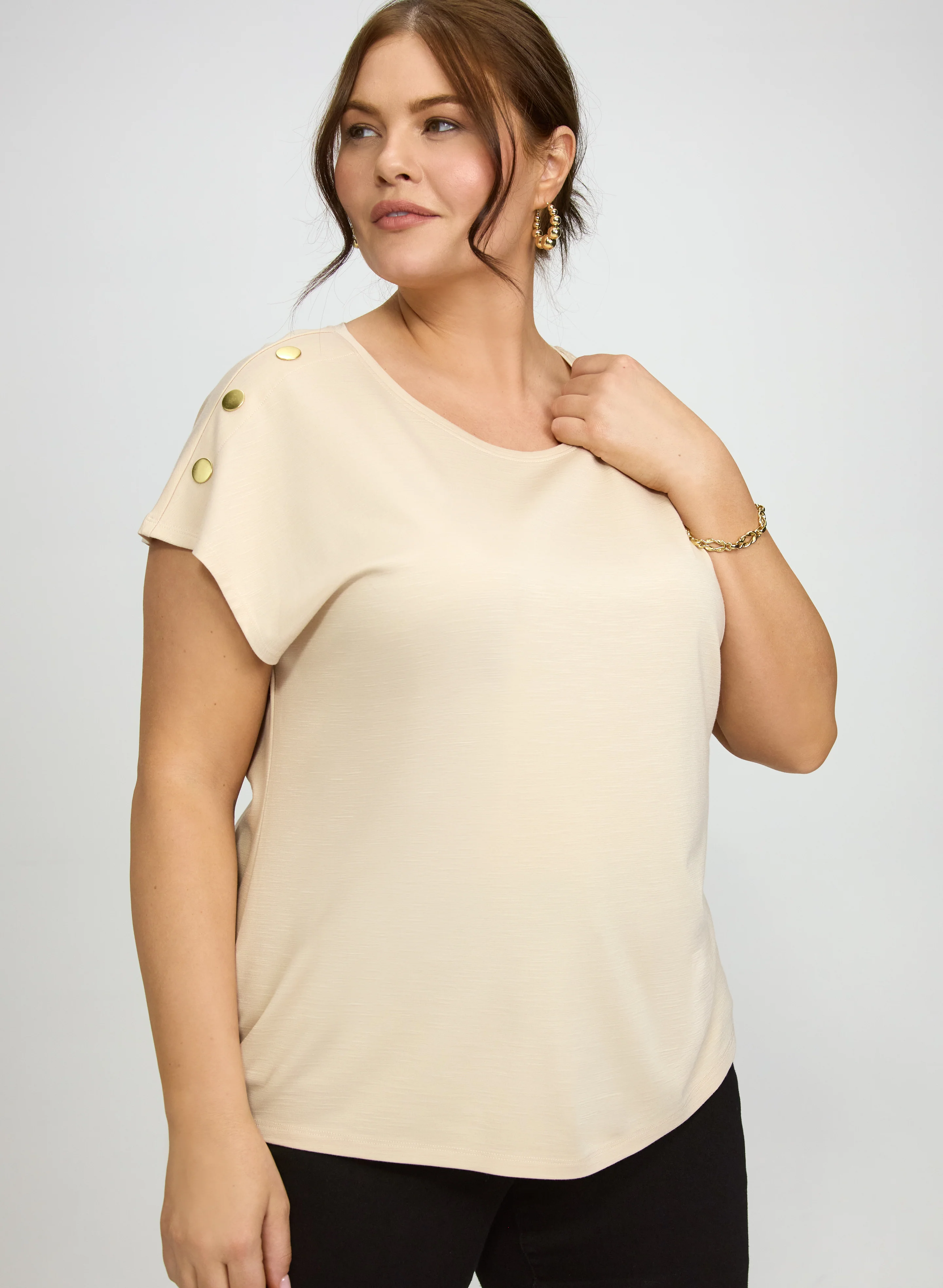 Button Detail T-Shirt - Image 5