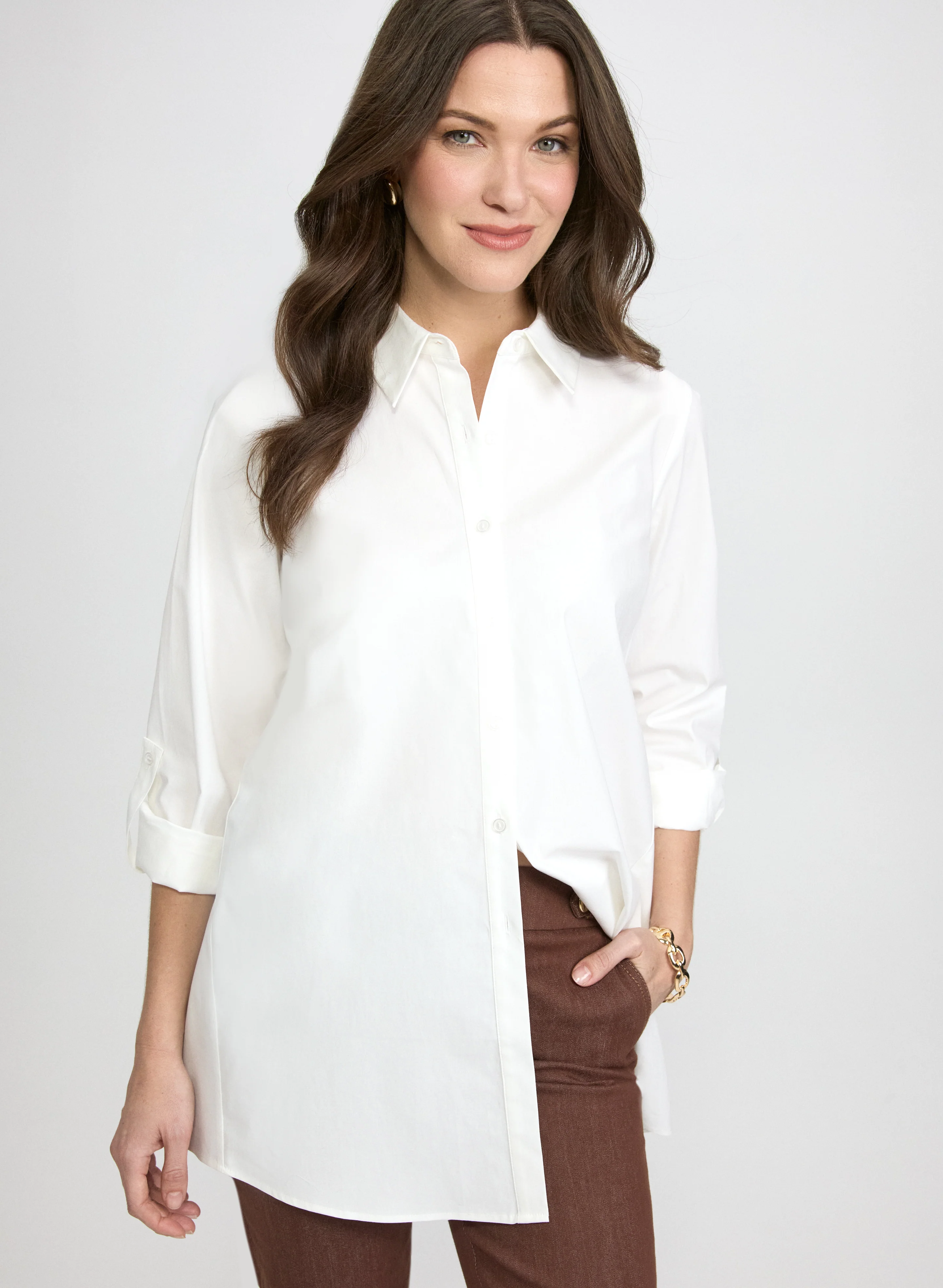 Button-Down Tunic Blouse
