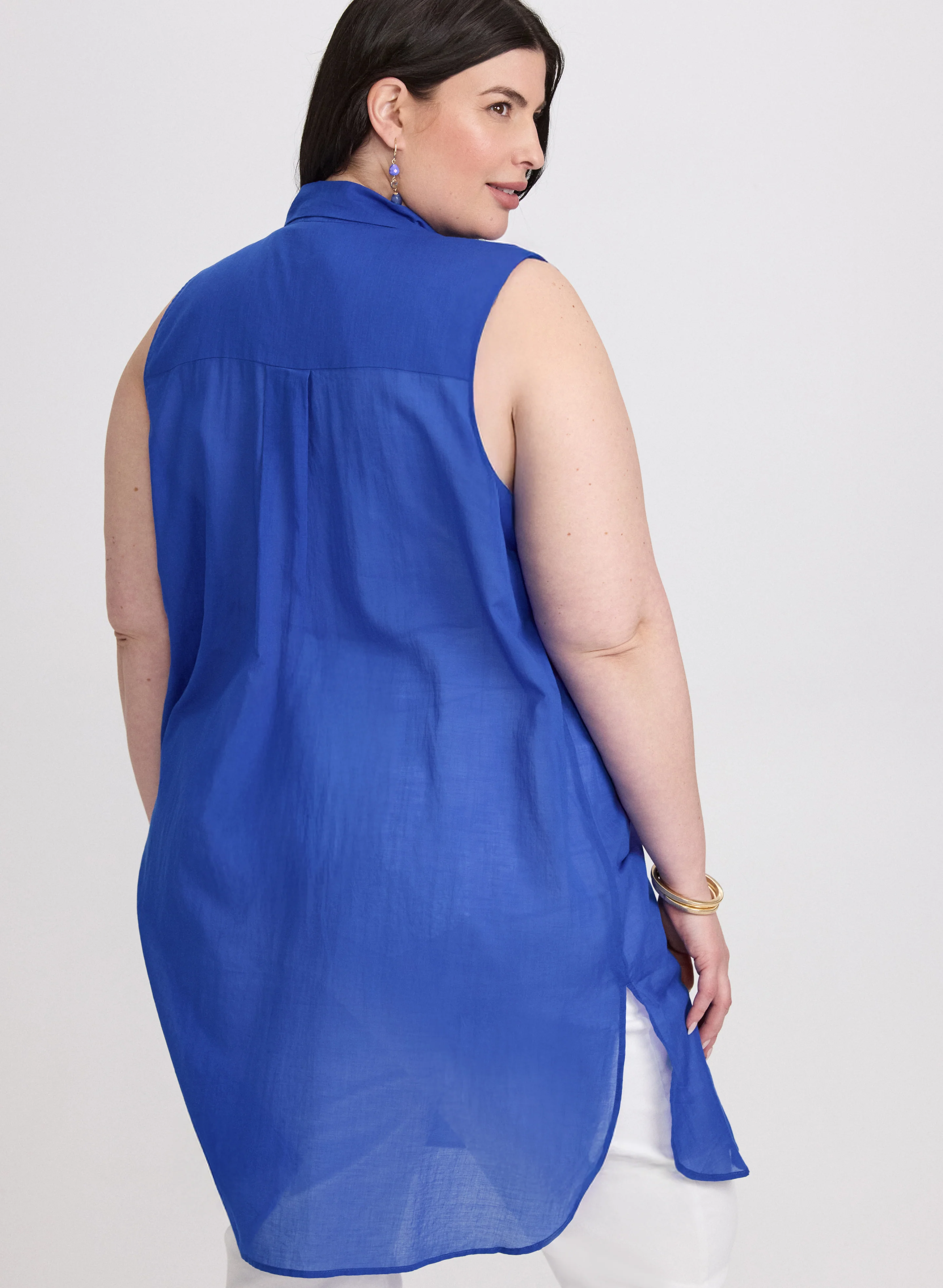 Button-Down Cotton Voile Blouse - Image 3