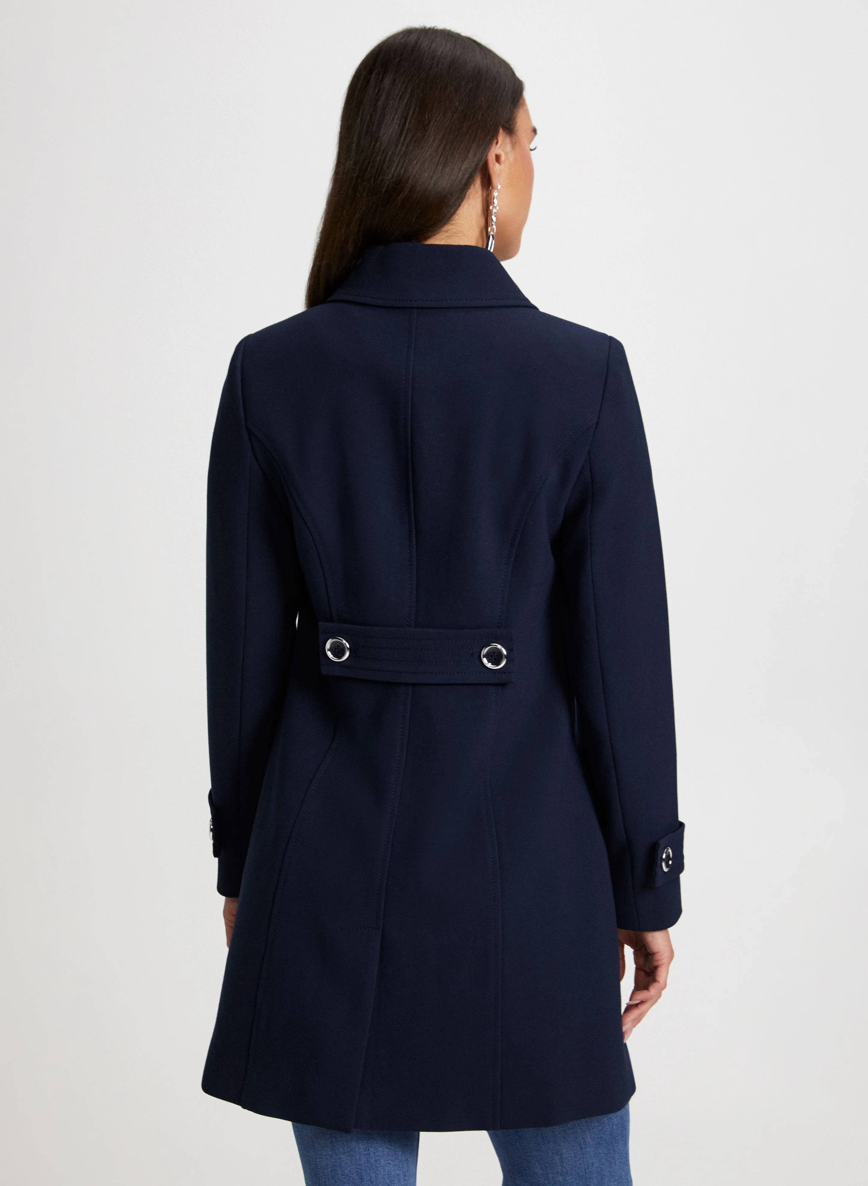 Button Front Tricotine Coat - Image 4