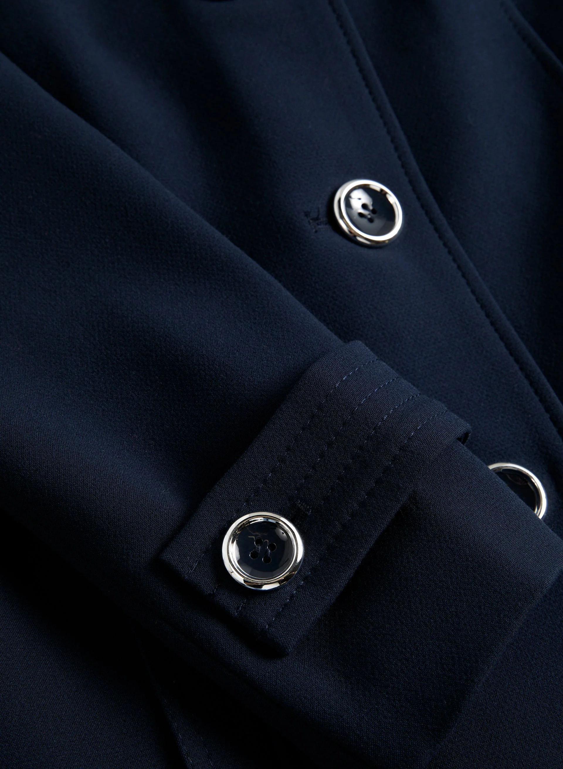 Button Front Tricotine Coat - Image 7