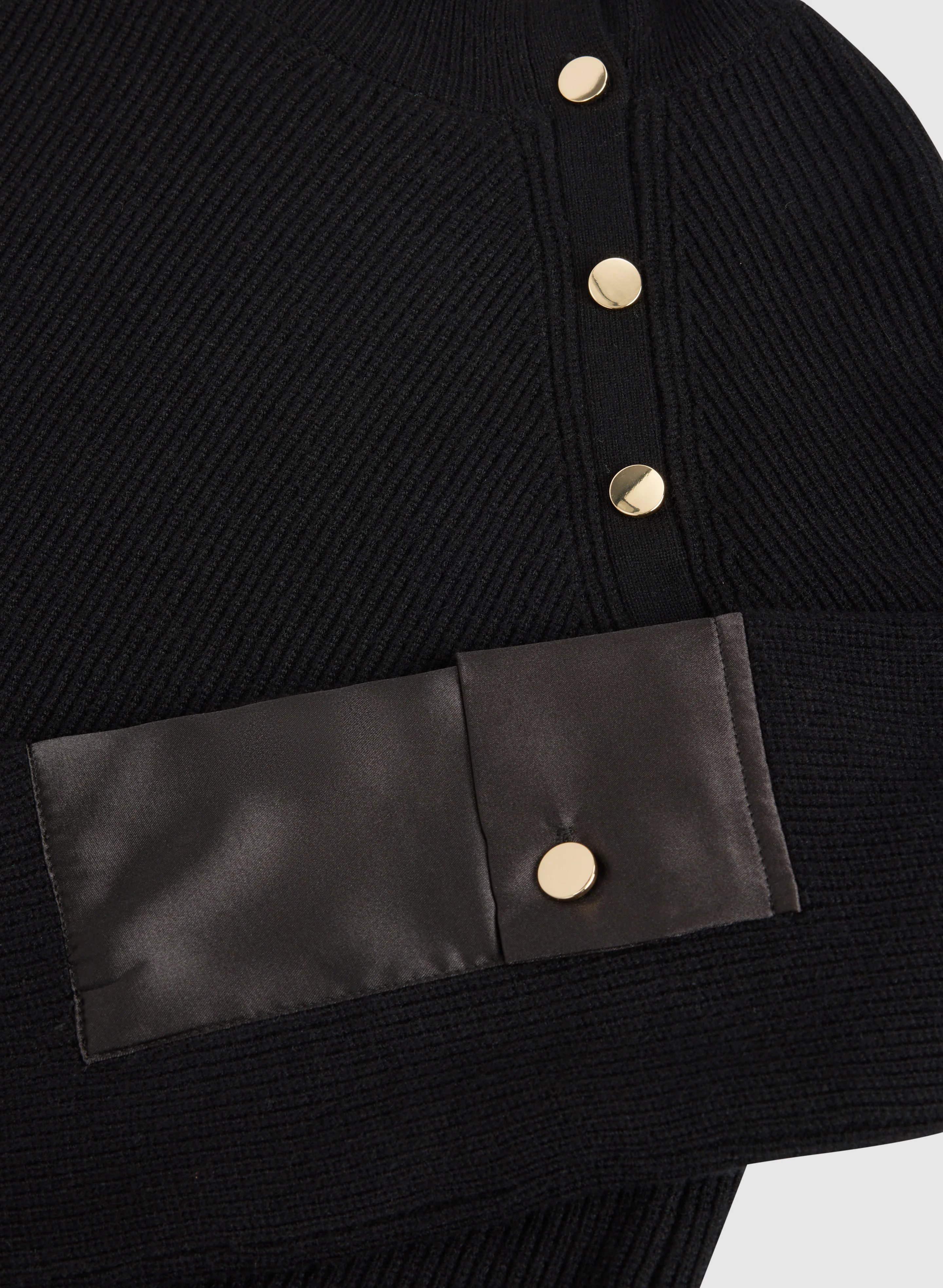 Buttoned Mock Neck Sweater - Image 7