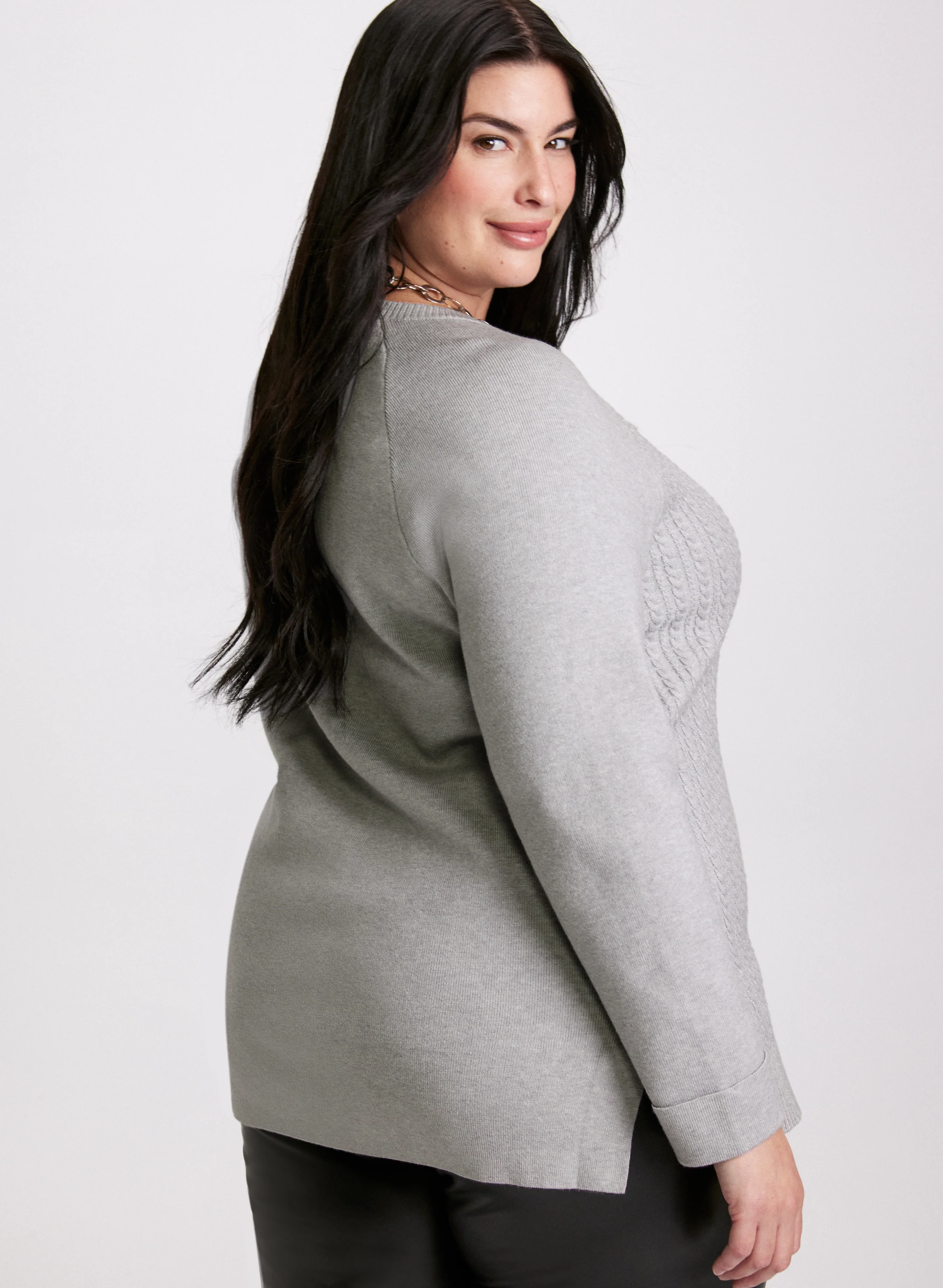 Cable Knit Tunic Sweater - Image 2