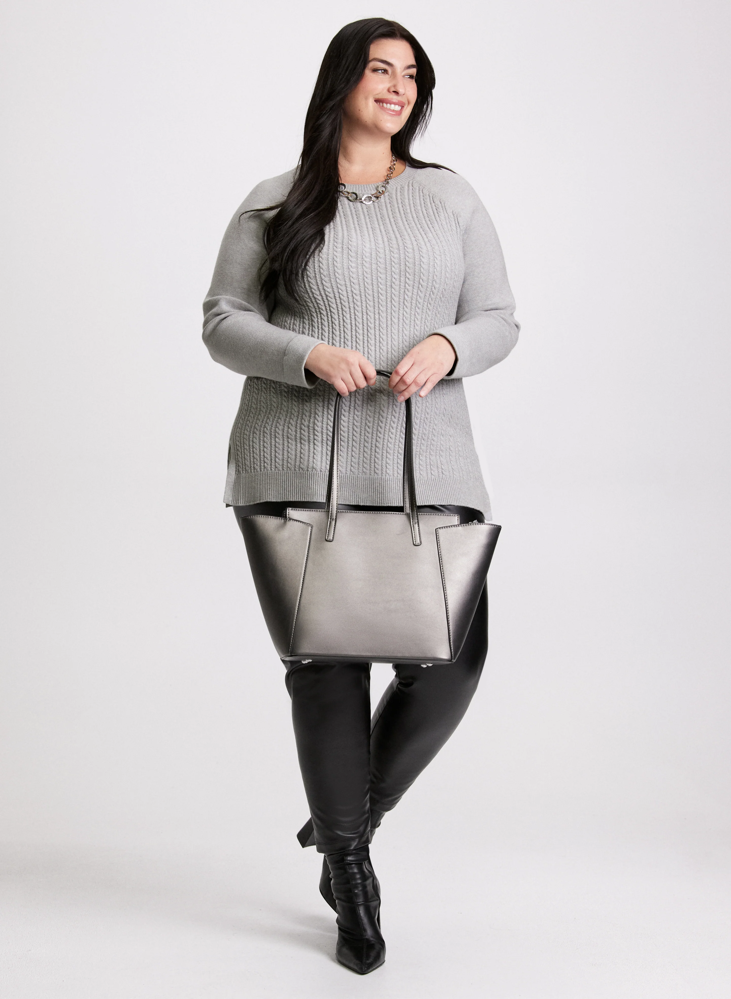 Cable Knit Tunic Sweater - Image 3