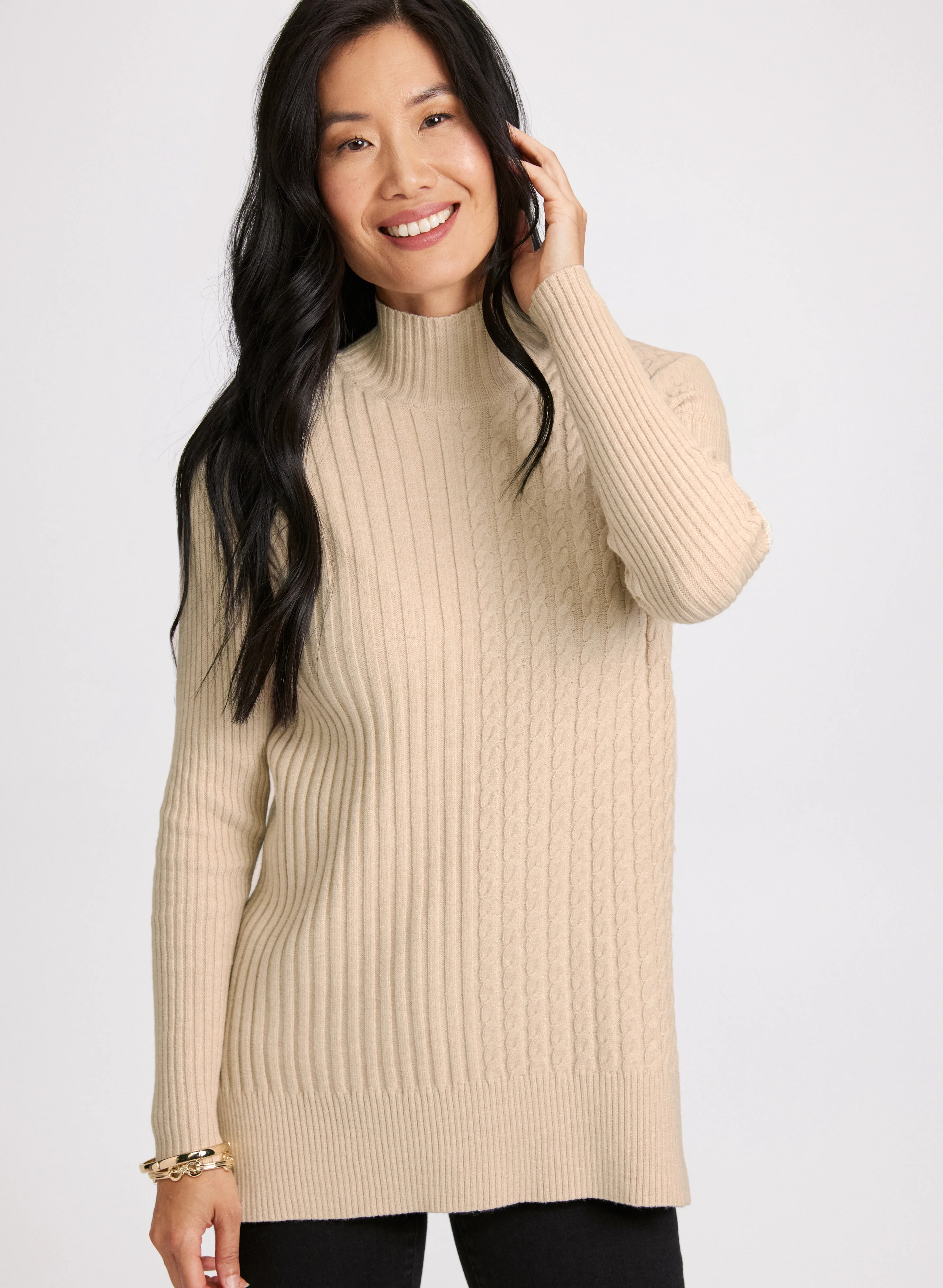 Cable & Rib Knit Sweater - Image 2